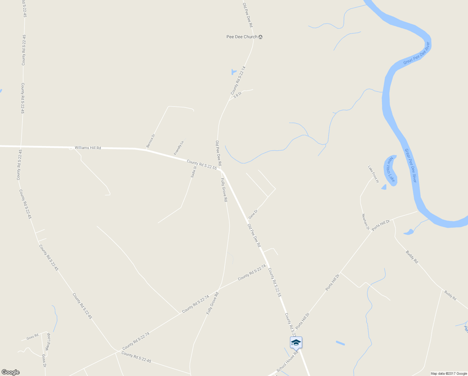 map of restaurants, bars, coffee shops, grocery stores, and more near 11312 Old Pee Dee Road in Hemingway