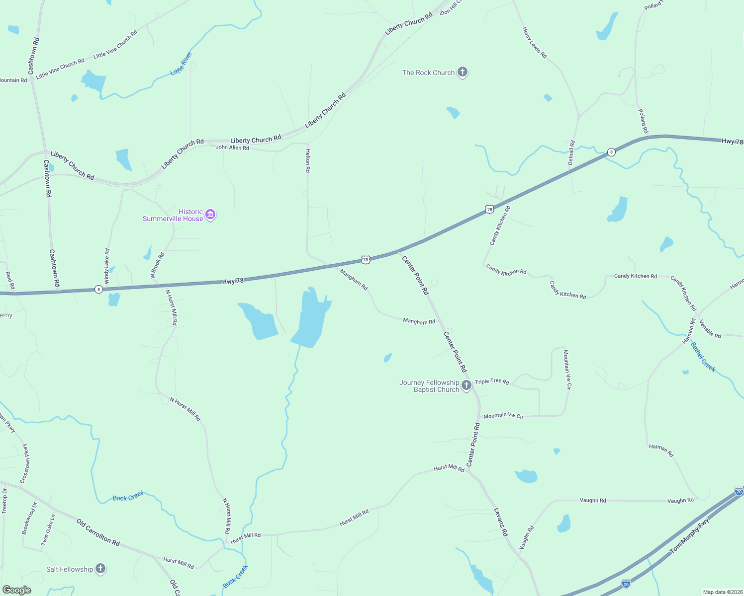 map of restaurants, bars, coffee shops, grocery stores, and more near Mangham Road in Bremen