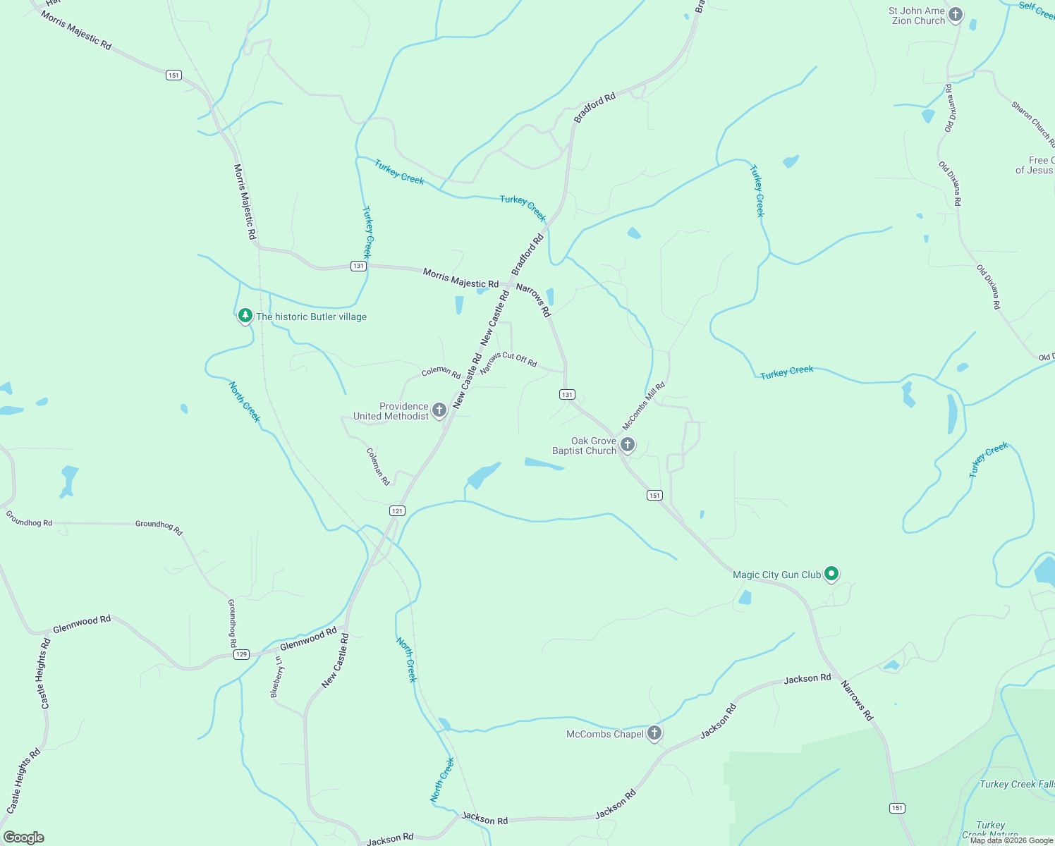 map of restaurants, bars, coffee shops, grocery stores, and more near 7417 Dewey Goodwin Road in Pinson