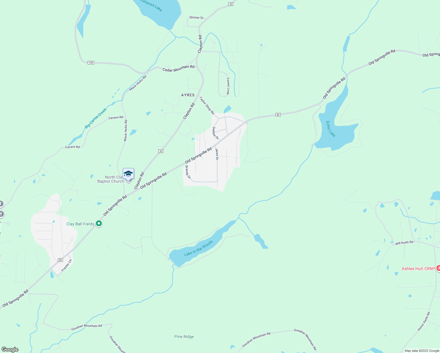 map of restaurants, bars, coffee shops, grocery stores, and more near 5841 Janet Drive in Trussville