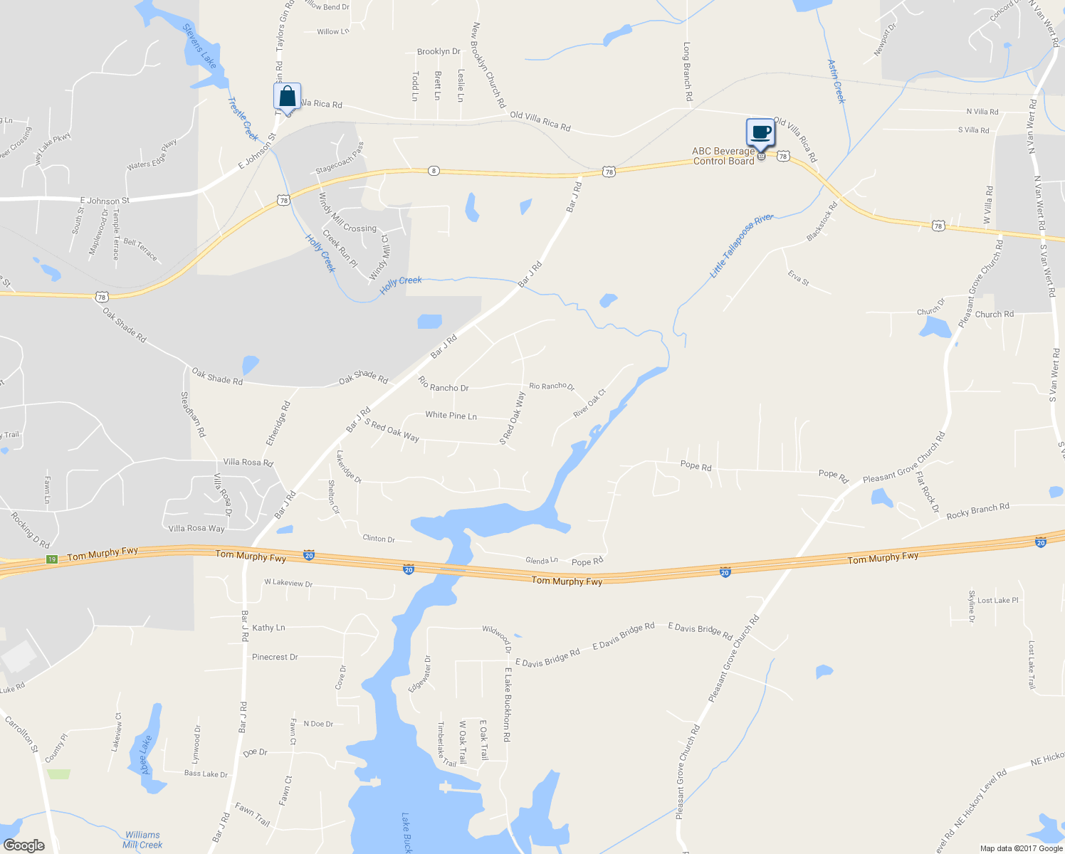 map of restaurants, bars, coffee shops, grocery stores, and more near 112 Virginia Circle in Temple