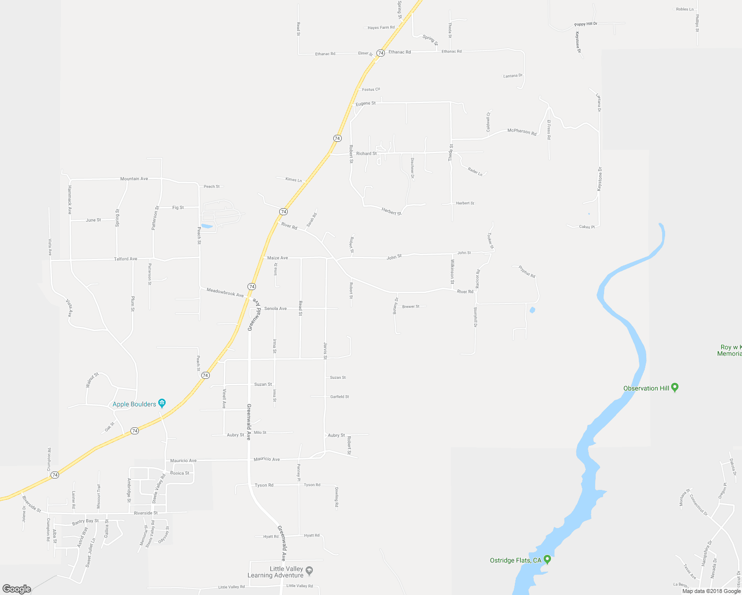 map of restaurants, bars, coffee shops, grocery stores, and more near 21611 River Road in Perris