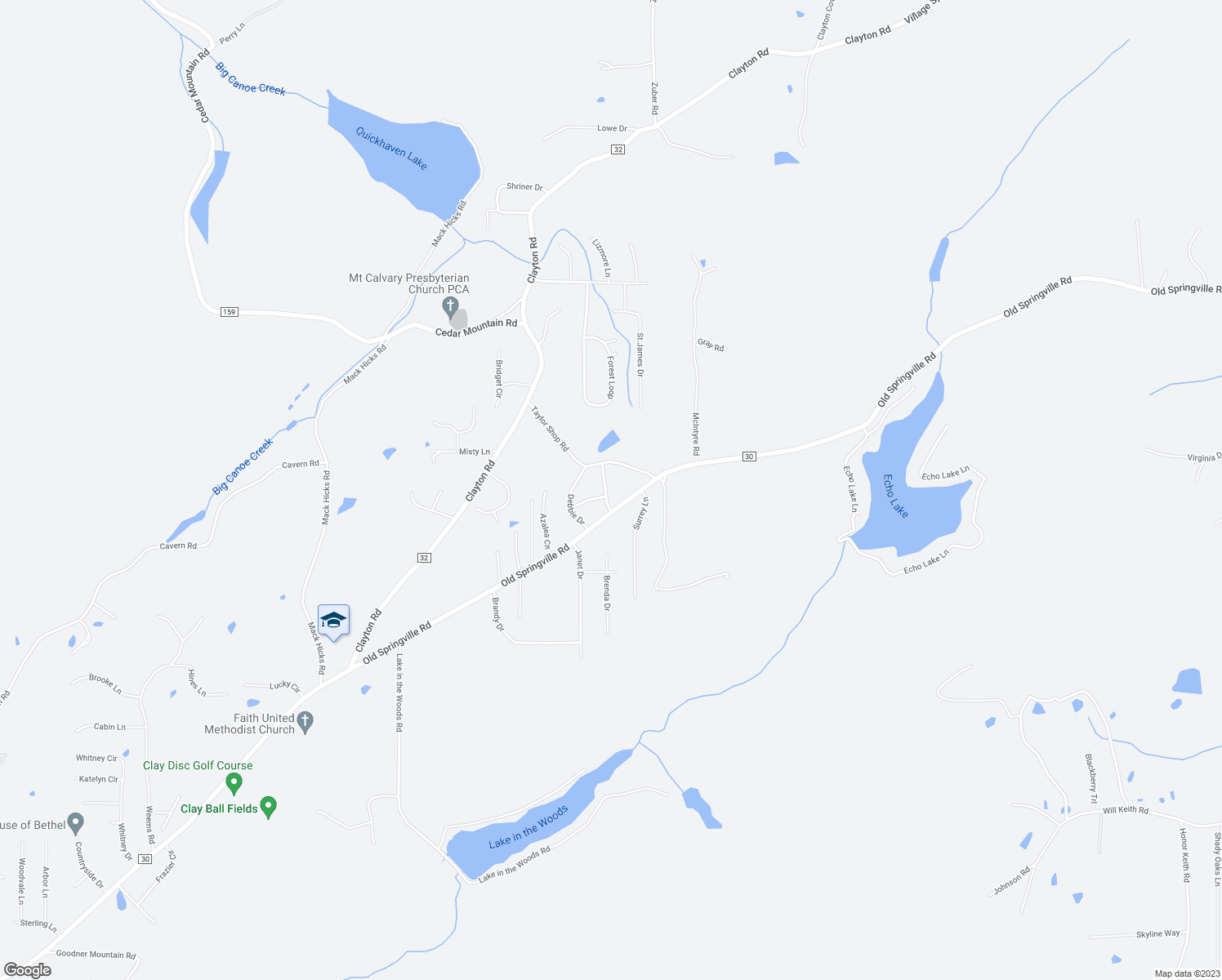 map of restaurants, bars, coffee shops, grocery stores, and more near 5905 Elizabeth Drive in Trussville