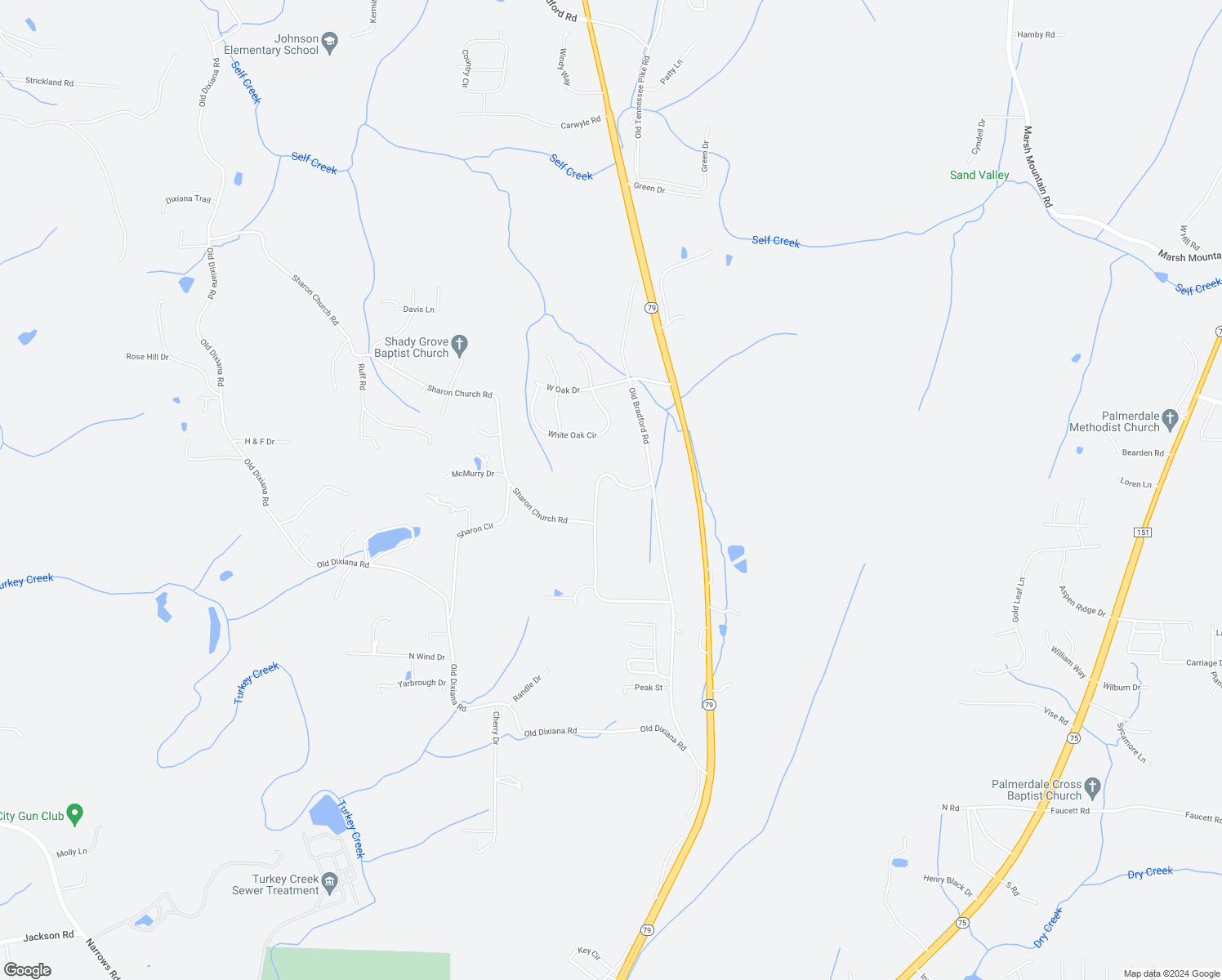 map of restaurants, bars, coffee shops, grocery stores, and more near 7637 Ridge Tree Lane in Pinson