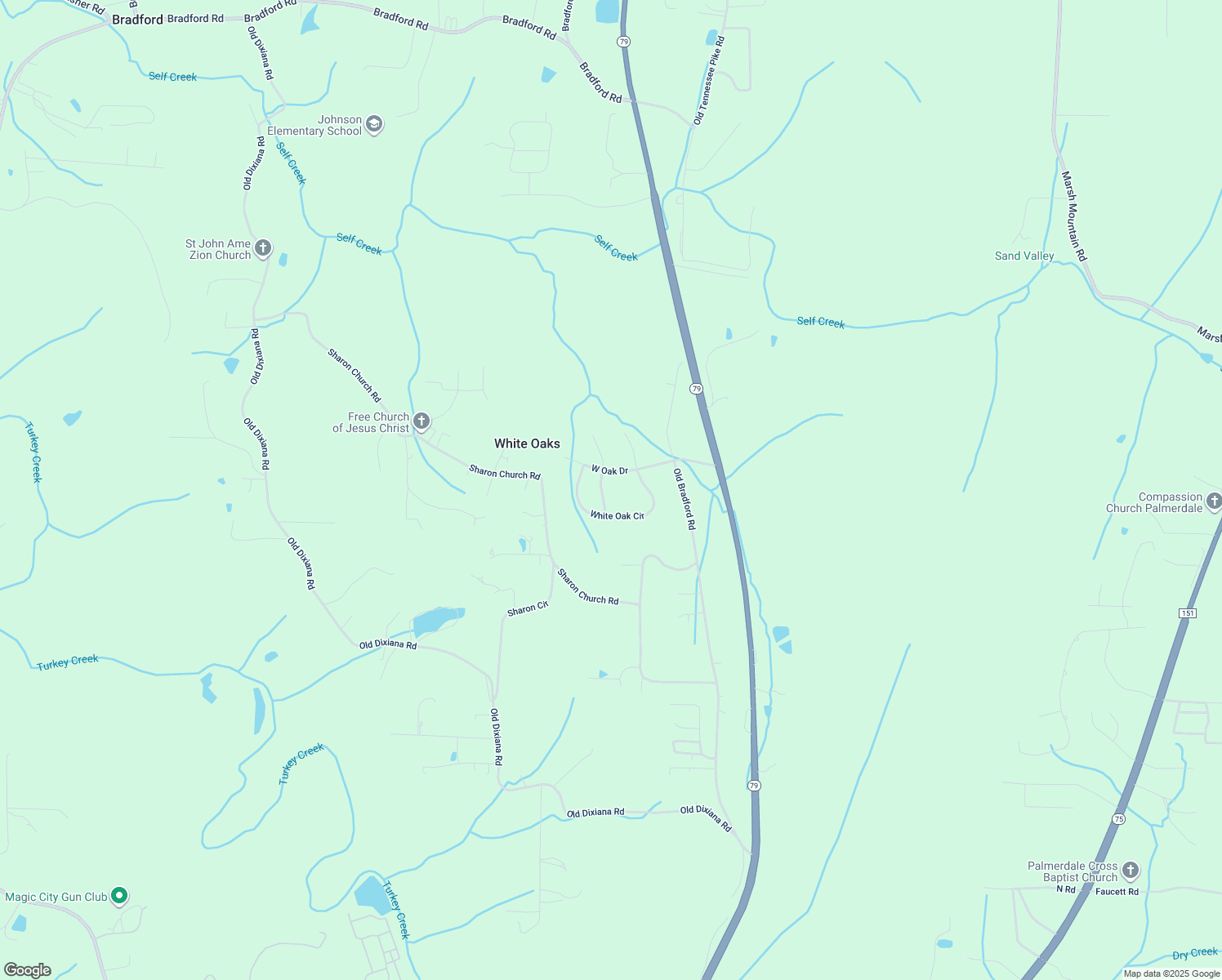 map of restaurants, bars, coffee shops, grocery stores, and more near 4319 West Oak Drive in Pinson