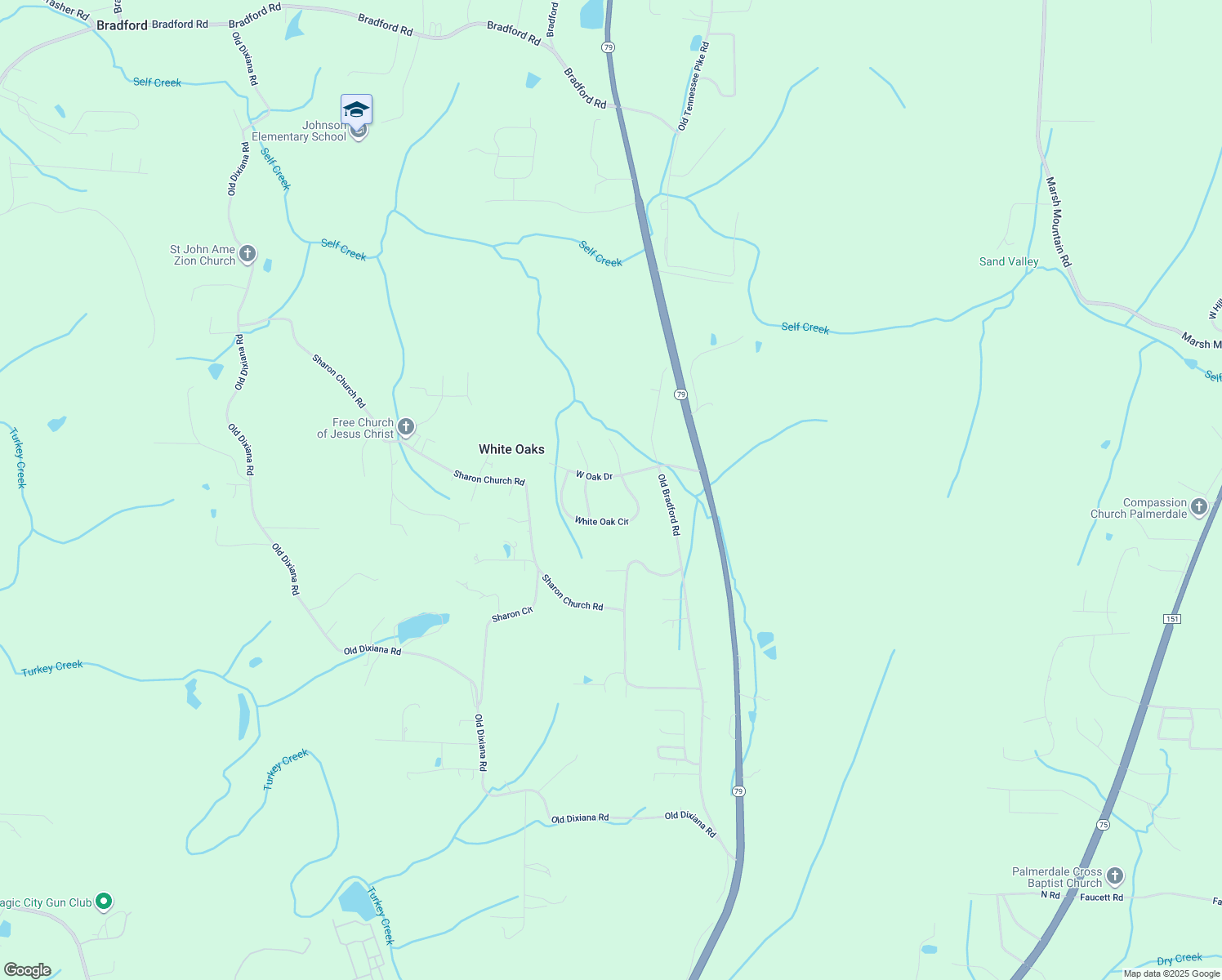 map of restaurants, bars, coffee shops, grocery stores, and more near 4319 West Oak Drive in Pinson