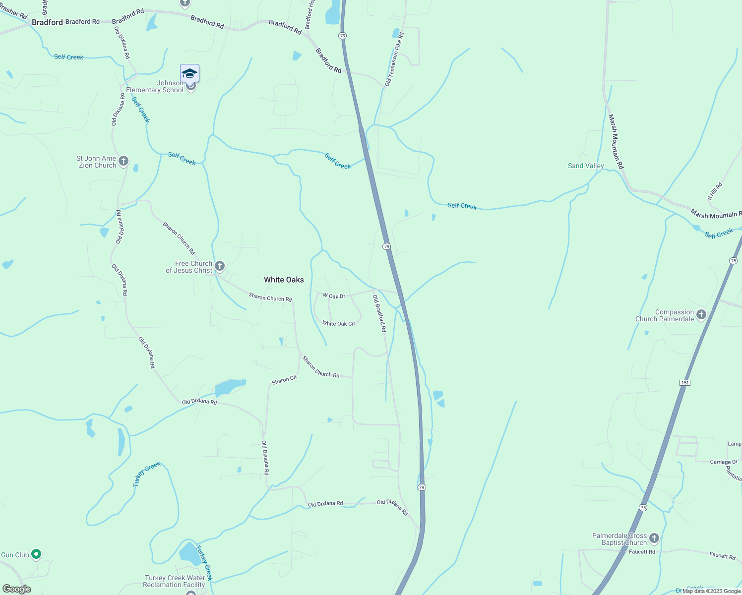 map of restaurants, bars, coffee shops, grocery stores, and more near 7770 Old Bradford Road in Pinson