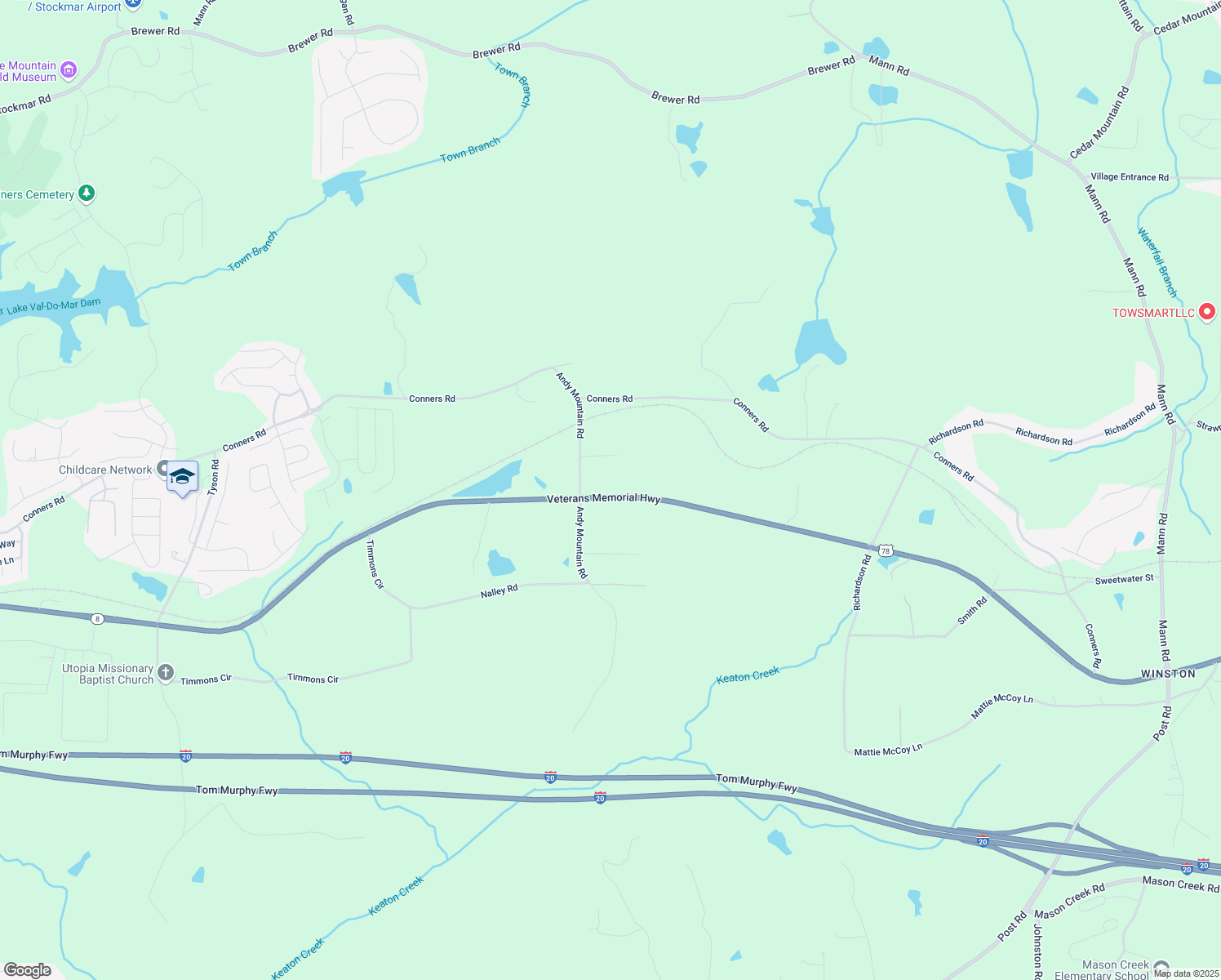 map of restaurants, bars, coffee shops, grocery stores, and more near 14300 Veterans Memorial Highway in Villa Rica
