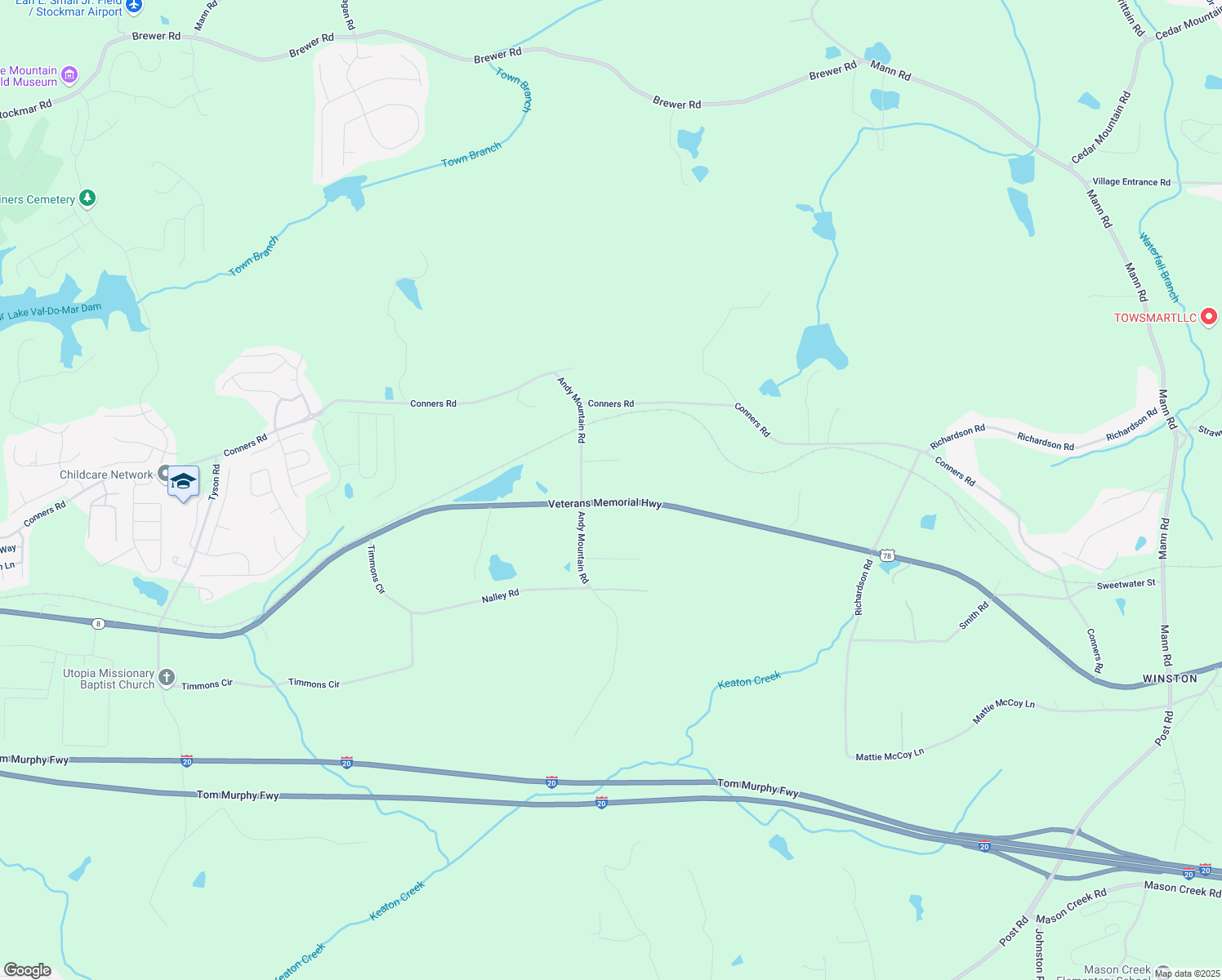 map of restaurants, bars, coffee shops, grocery stores, and more near 14300 Veterans Memorial Highway in Villa Rica
