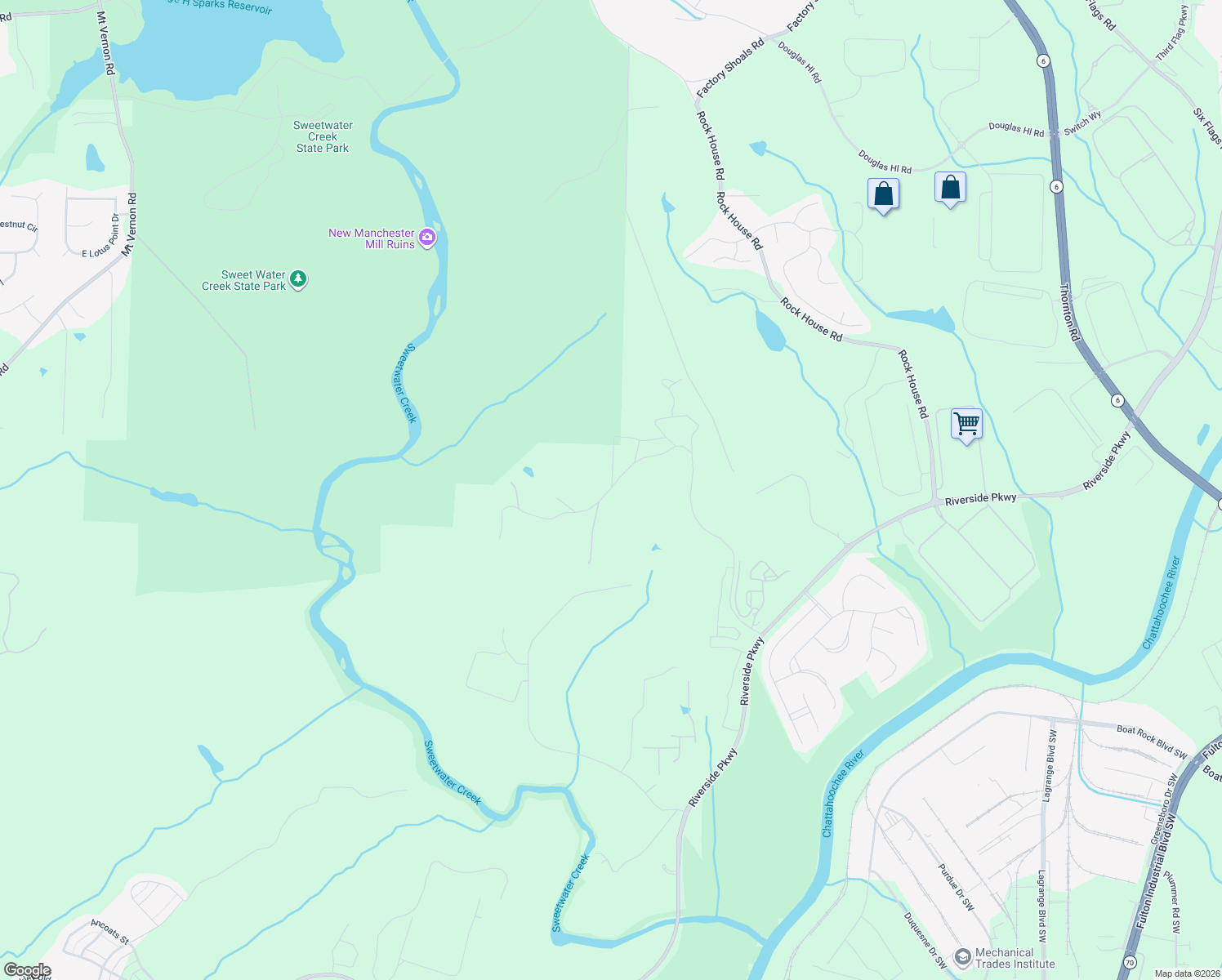 map of restaurants, bars, coffee shops, grocery stores, and more near 992 Summer Lake Road in Lithia Springs