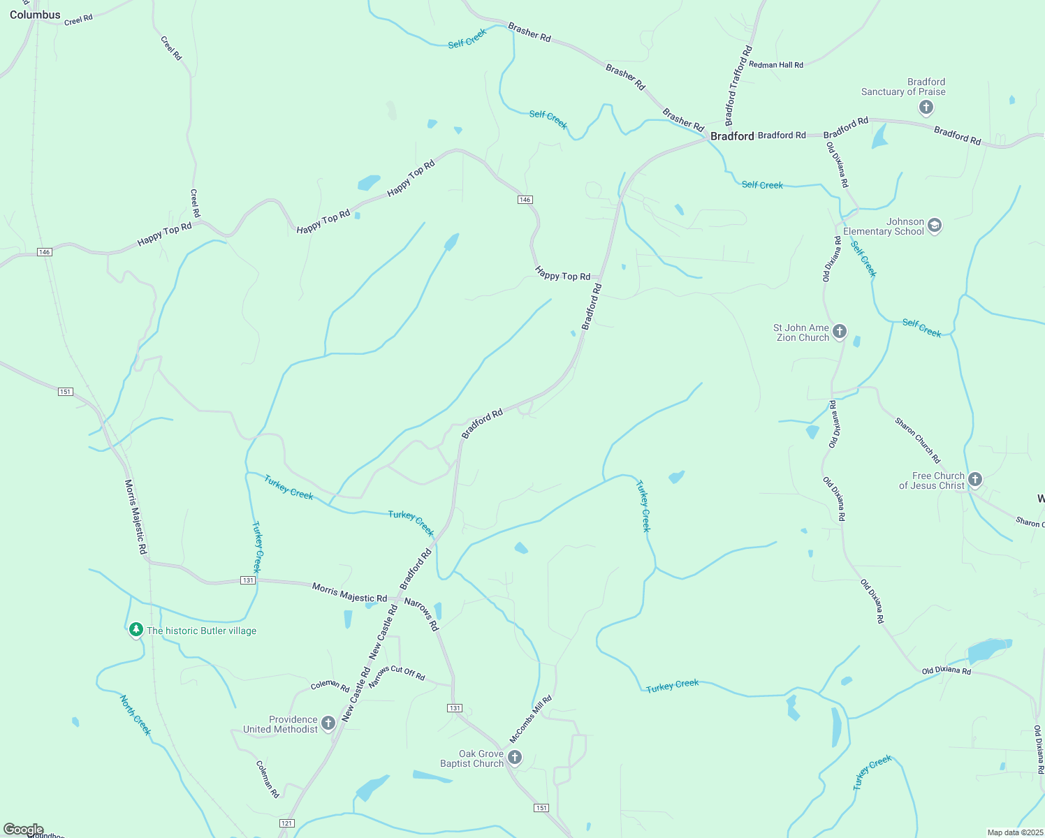 map of restaurants, bars, coffee shops, grocery stores, and more near 3152 Luke Harris Road in Pinson