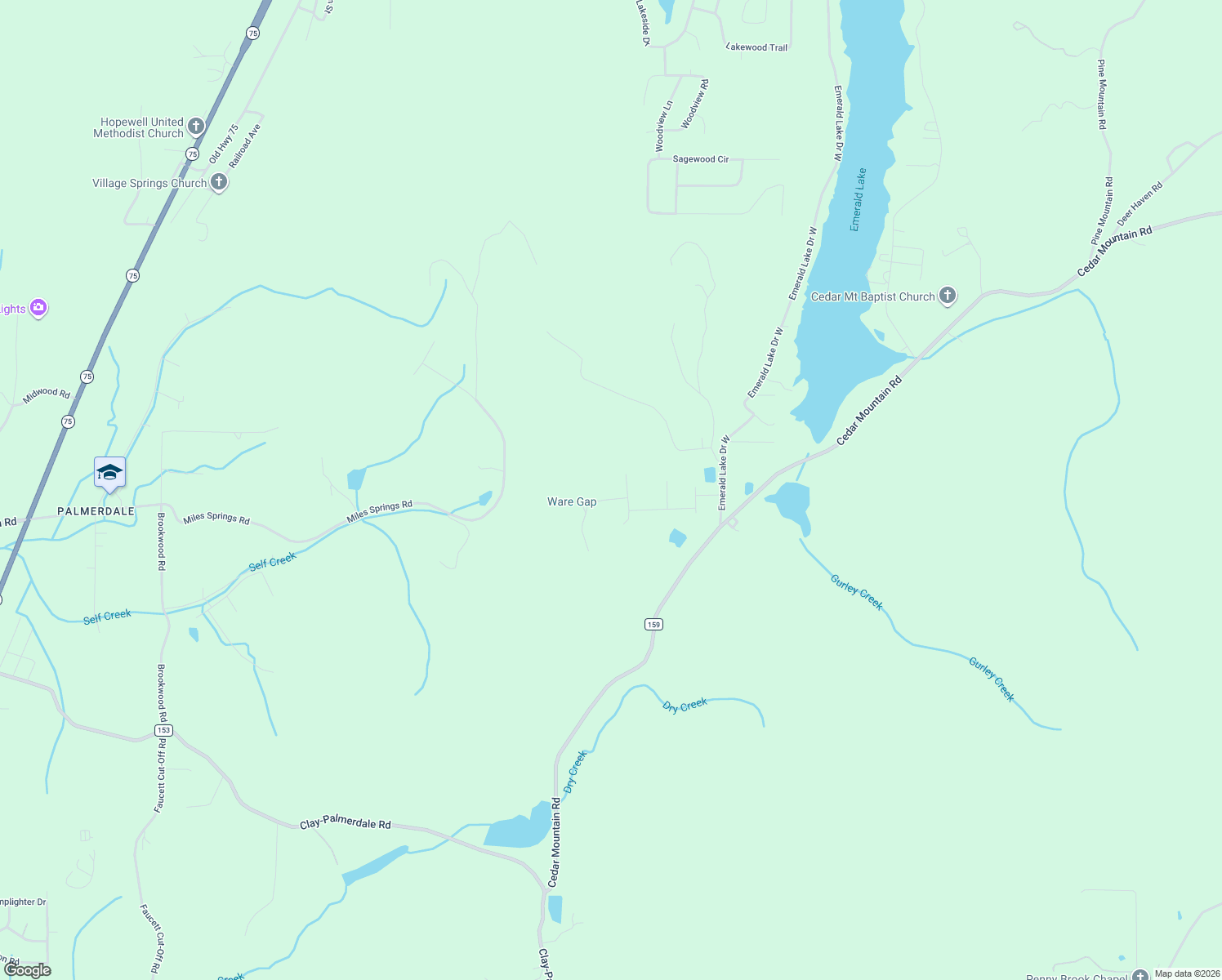 map of restaurants, bars, coffee shops, grocery stores, and more near 6190 Deer Ridge Run in Pinson