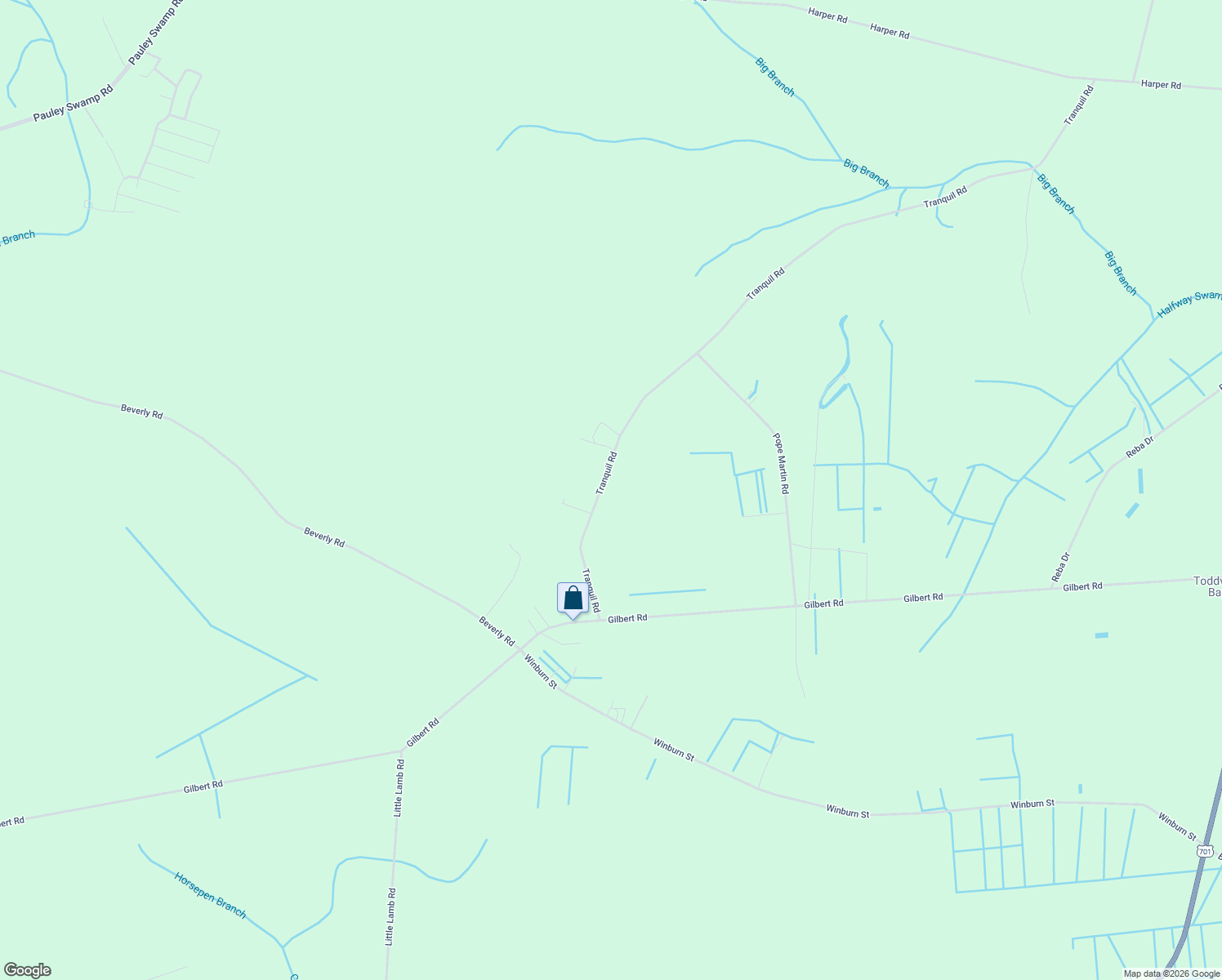 map of restaurants, bars, coffee shops, grocery stores, and more near 6305 Tranquil Road in Conway