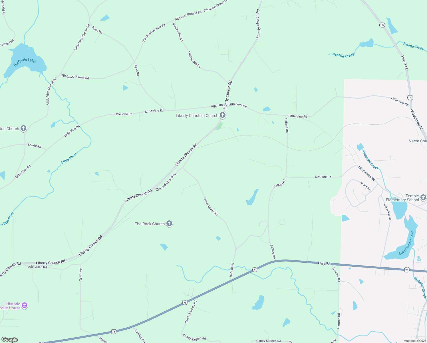 map of restaurants, bars, coffee shops, grocery stores, and more near 365 Henry Lewis Road in Bremen