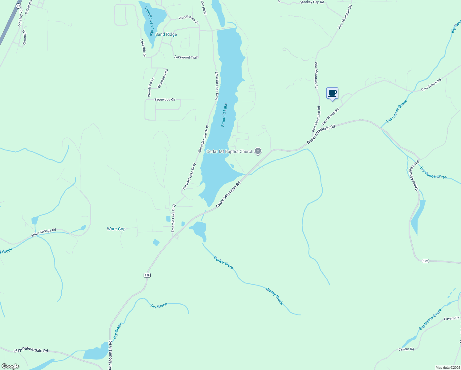 map of restaurants, bars, coffee shops, grocery stores, and more near 8220 Cedar Mountain Road in Pinson