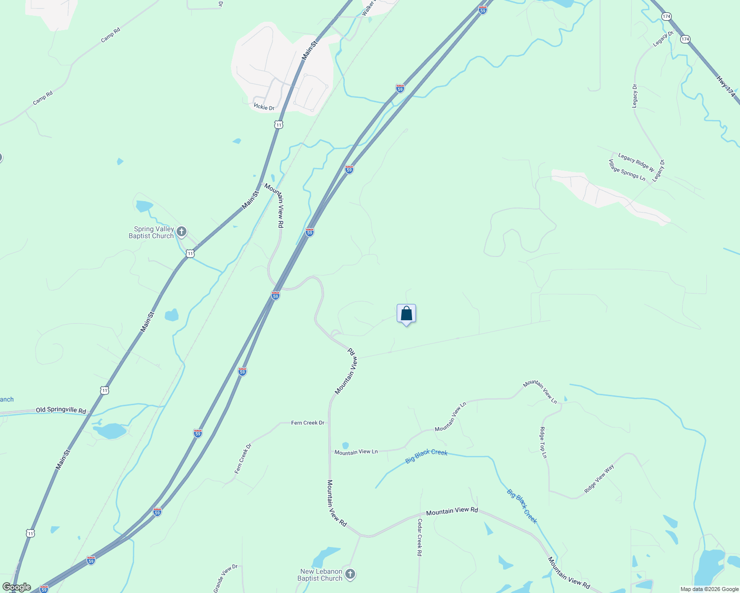 map of restaurants, bars, coffee shops, grocery stores, and more near 265 Middle Ridge in Springville