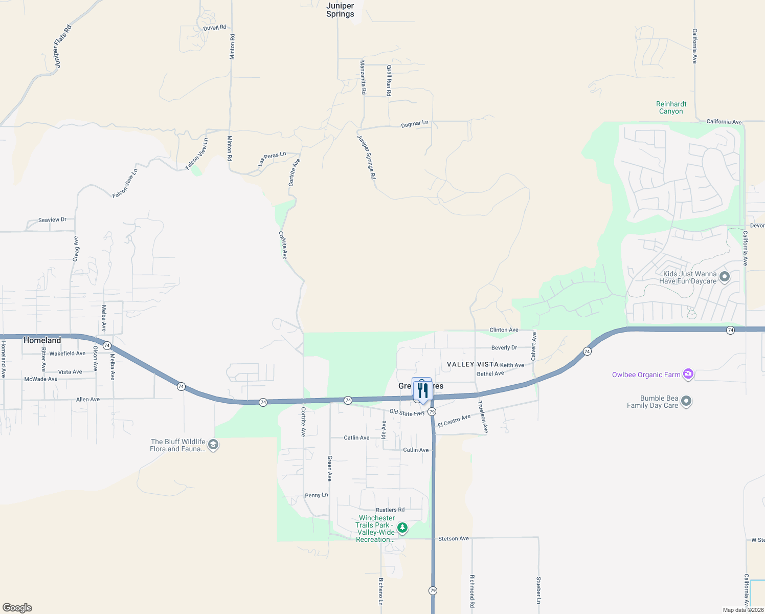 map of restaurants, bars, coffee shops, grocery stores, and more near in Homeland
