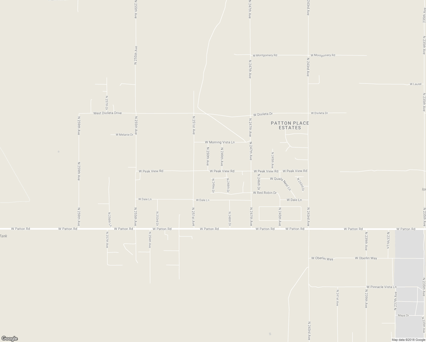 map of restaurants, bars, coffee shops, grocery stores, and more near West Peak View Road in Wittmann