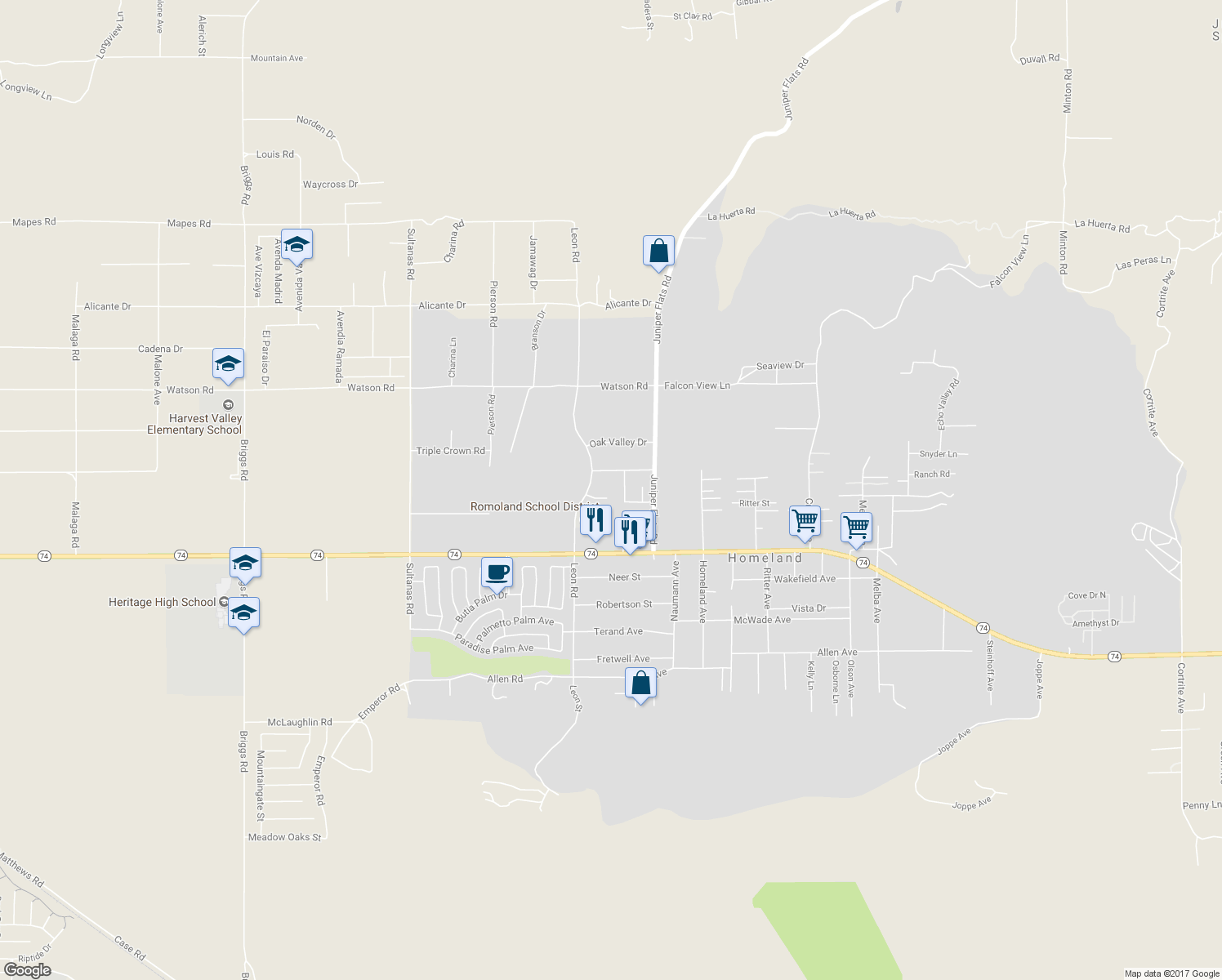 map of restaurants, bars, coffee shops, grocery stores, and more near 31108 Quail Hollow Circle in Homeland