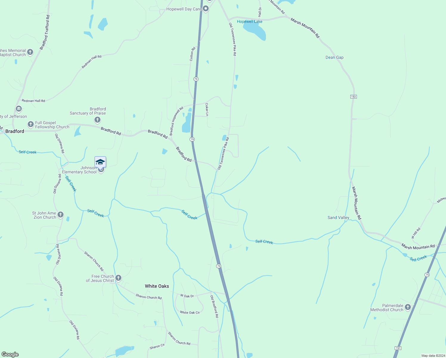 map of restaurants, bars, coffee shops, grocery stores, and more near 4320 Patty Lane in Pinson