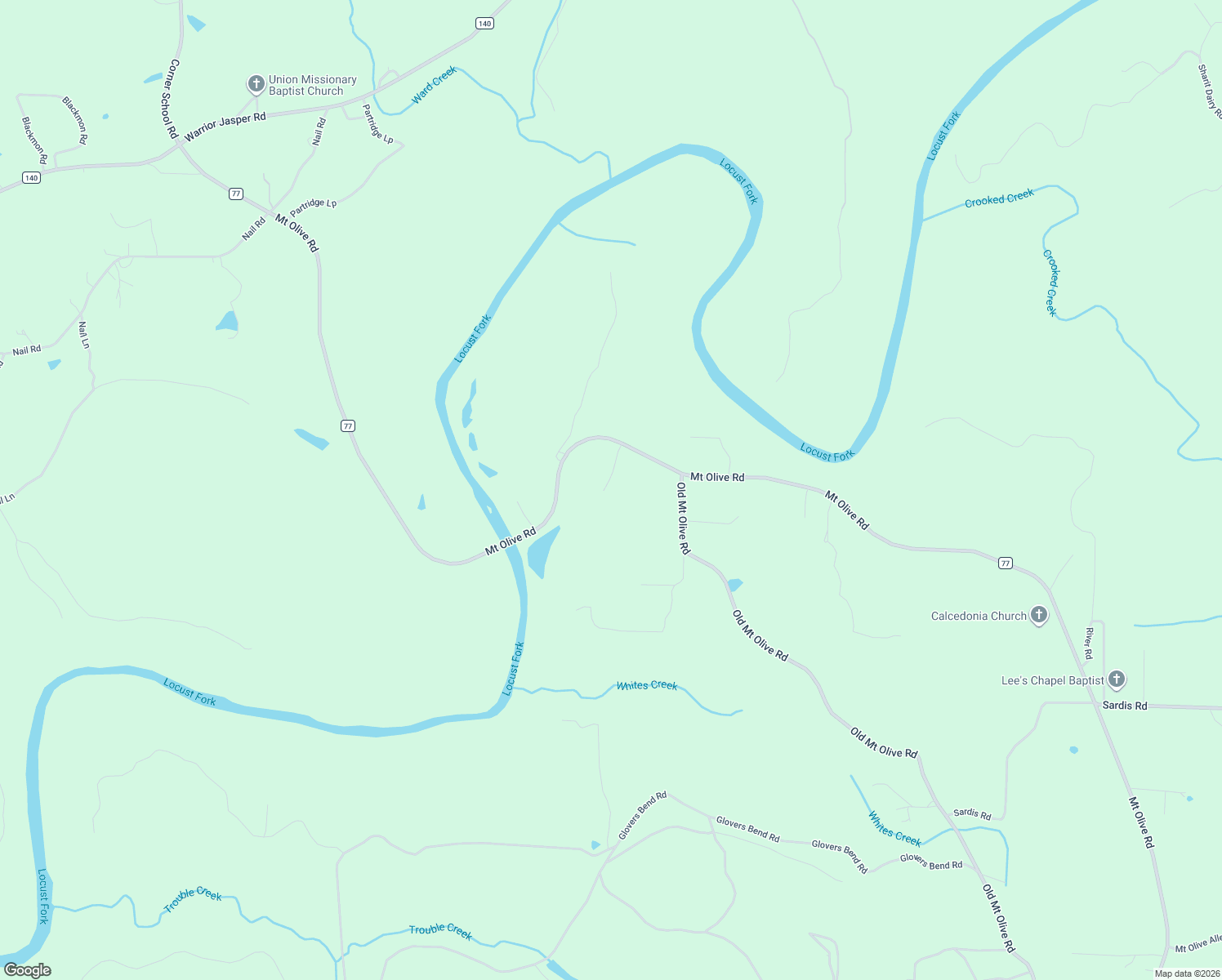 map of restaurants, bars, coffee shops, grocery stores, and more near 6012 Mount Olive Road in Gardendale