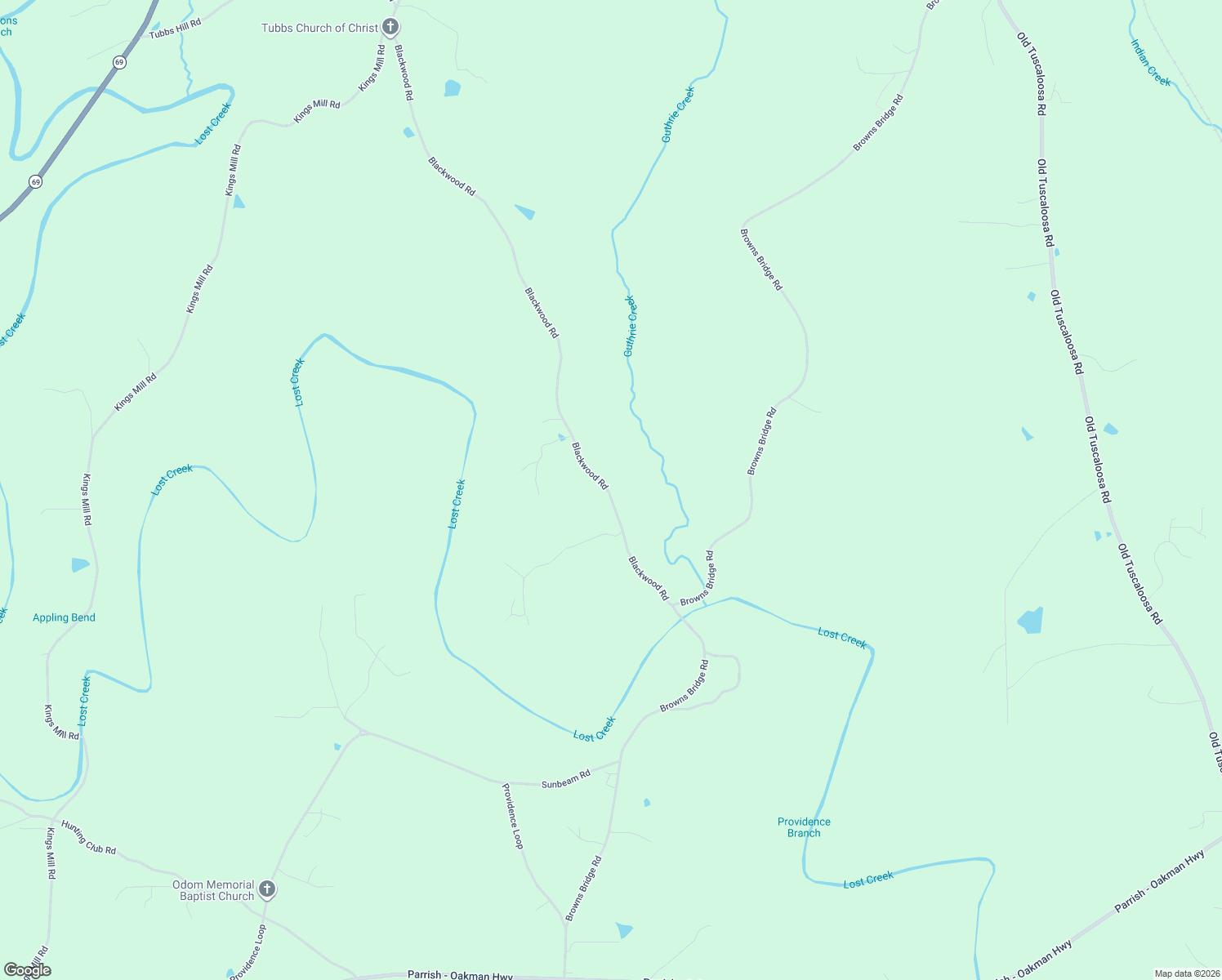 map of restaurants, bars, coffee shops, grocery stores, and more near 540 Blackwood Road in Parrish