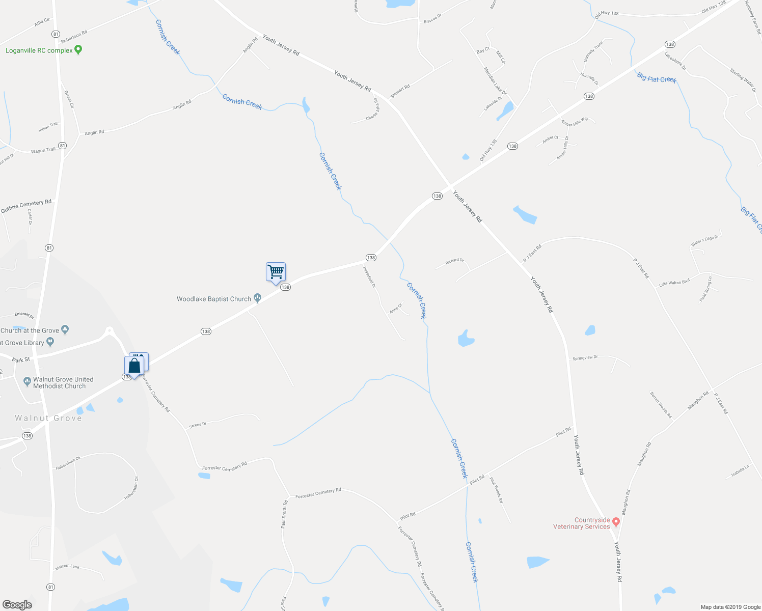 map of restaurants, bars, coffee shops, grocery stores, and more near 641 Pirklefield Drive in Covington