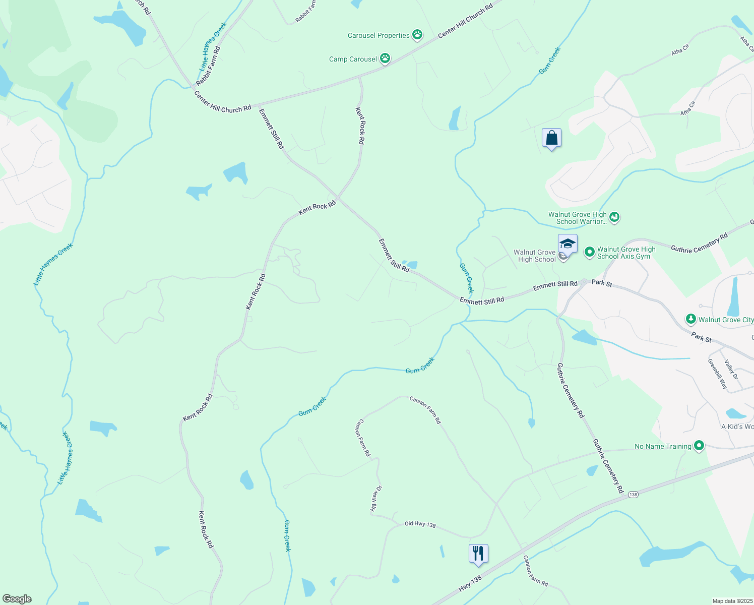 map of restaurants, bars, coffee shops, grocery stores, and more near 1217 Amber Drive in Loganville