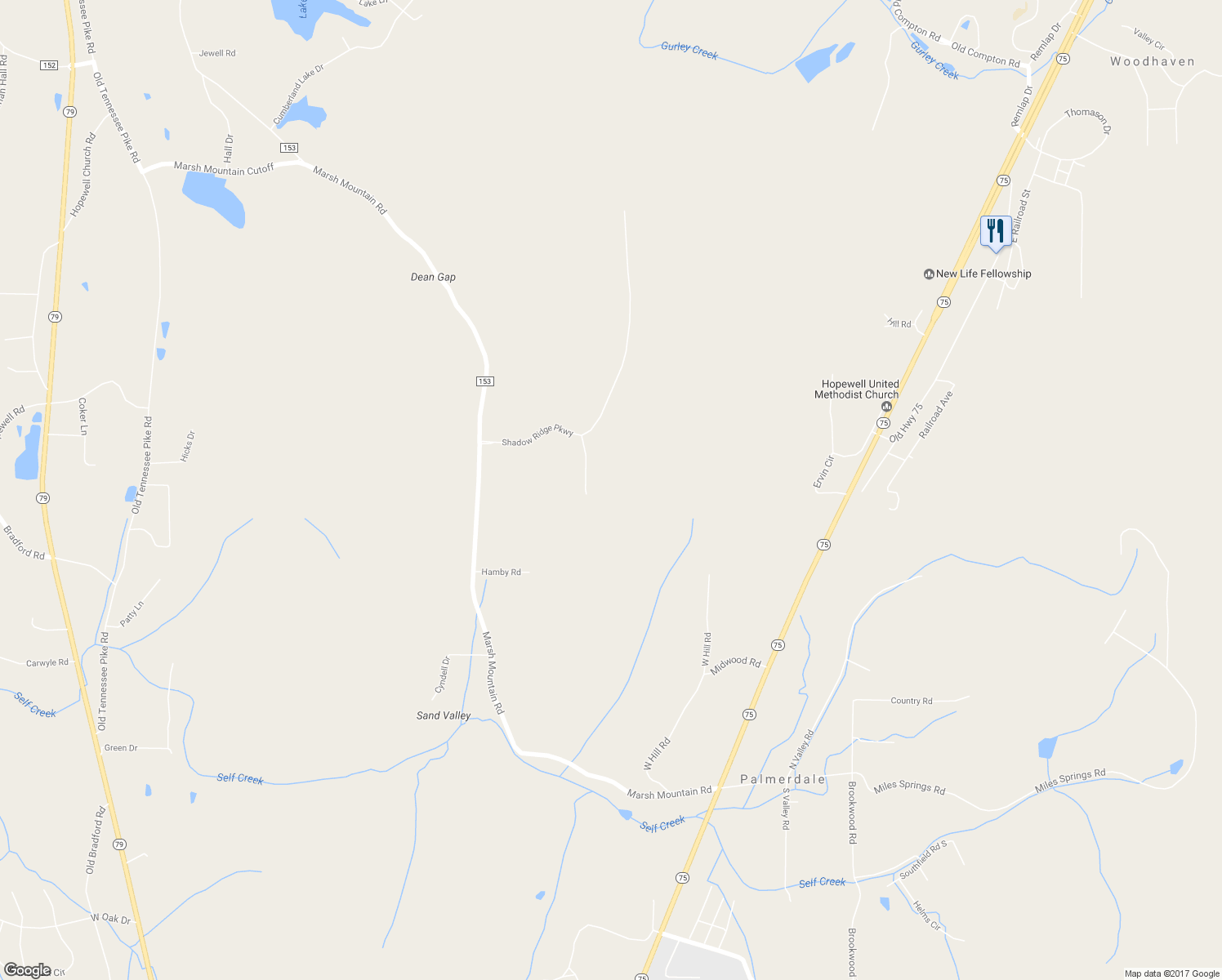 map of restaurants, bars, coffee shops, grocery stores, and more near 8515 Scenic Ridge Drive in Bradford