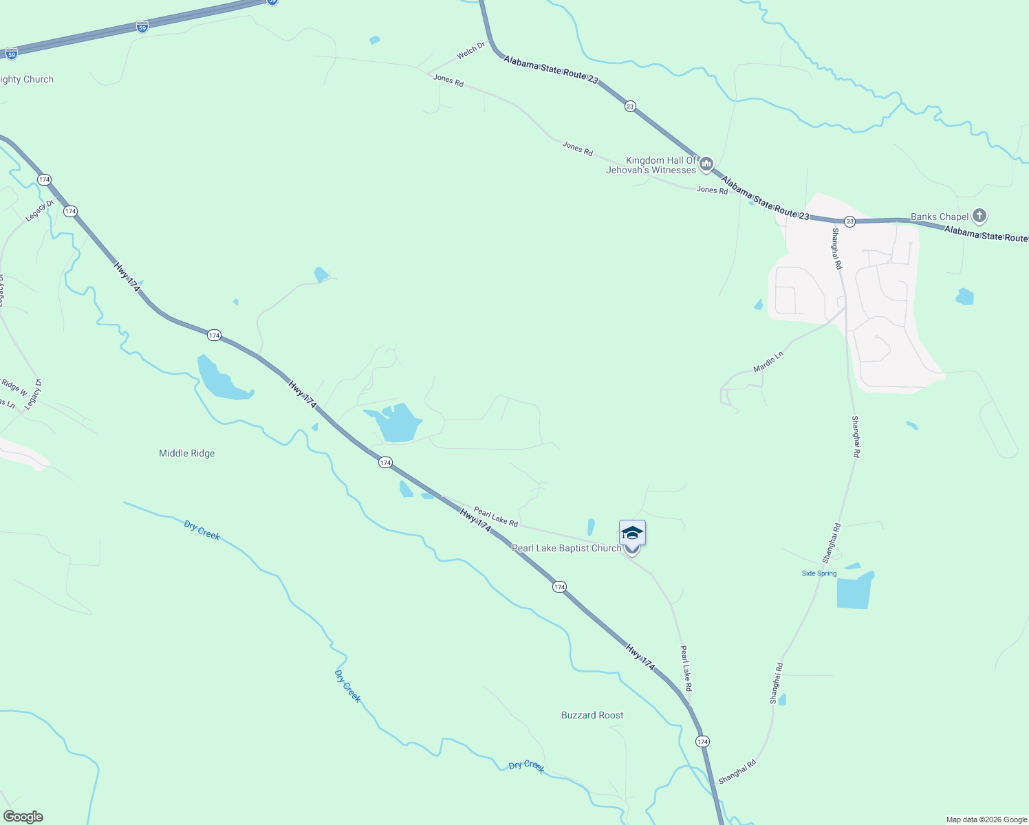 map of restaurants, bars, coffee shops, grocery stores, and more near 1015 Wildberry Lane in Springville