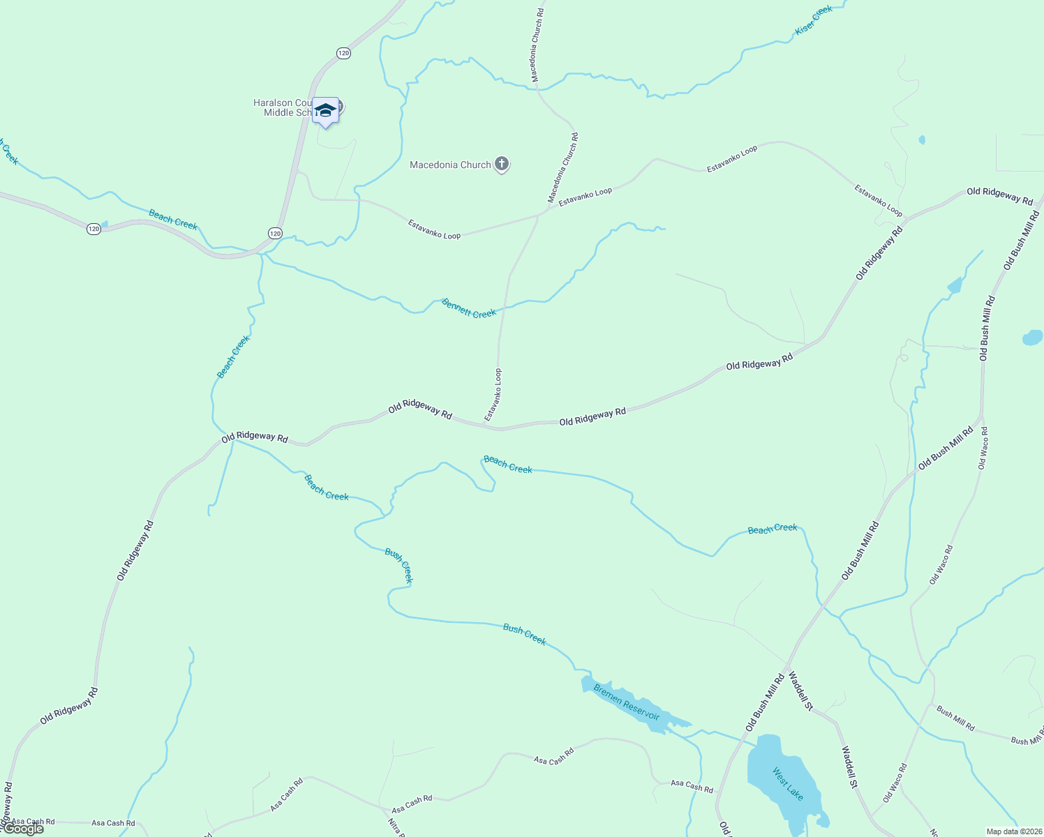 map of restaurants, bars, coffee shops, grocery stores, and more near 1534 Old Ridgeway Road in Bremen
