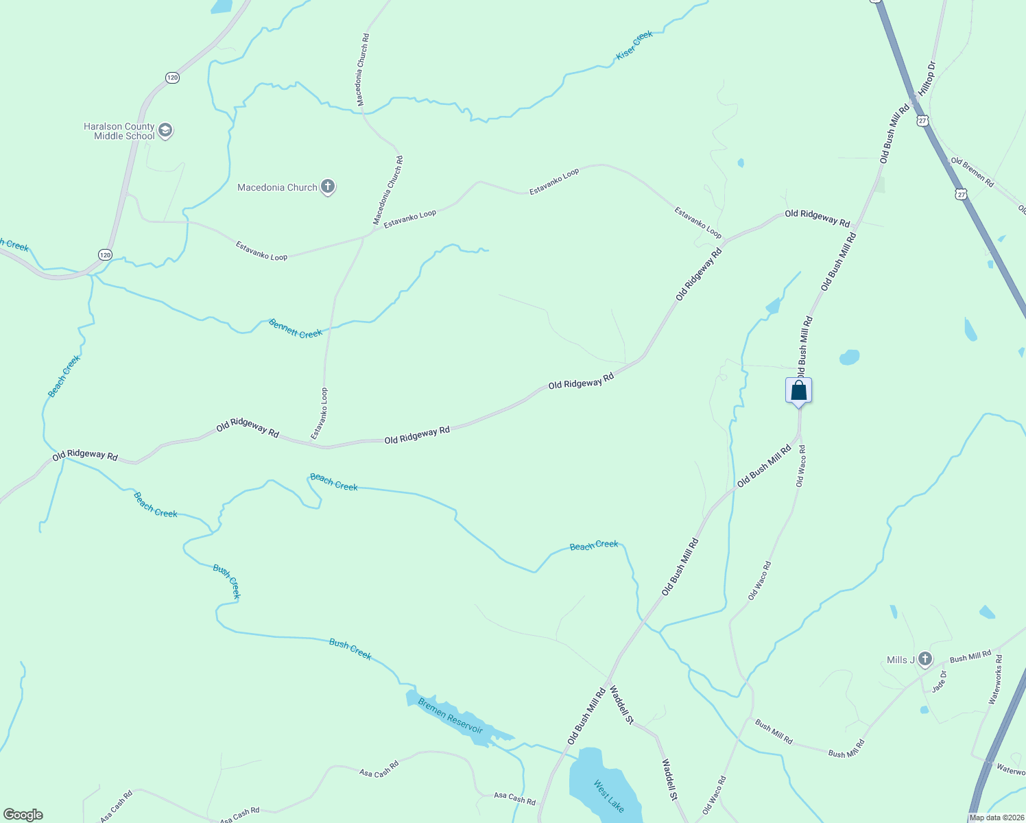 map of restaurants, bars, coffee shops, grocery stores, and more near 1879 Old Ridgeway Road in Bremen