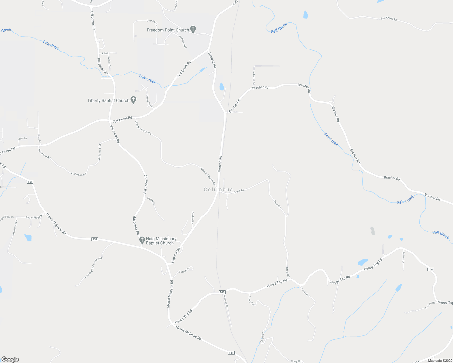 map of restaurants, bars, coffee shops, grocery stores, and more near 8647 R P Creel Lane in Morris