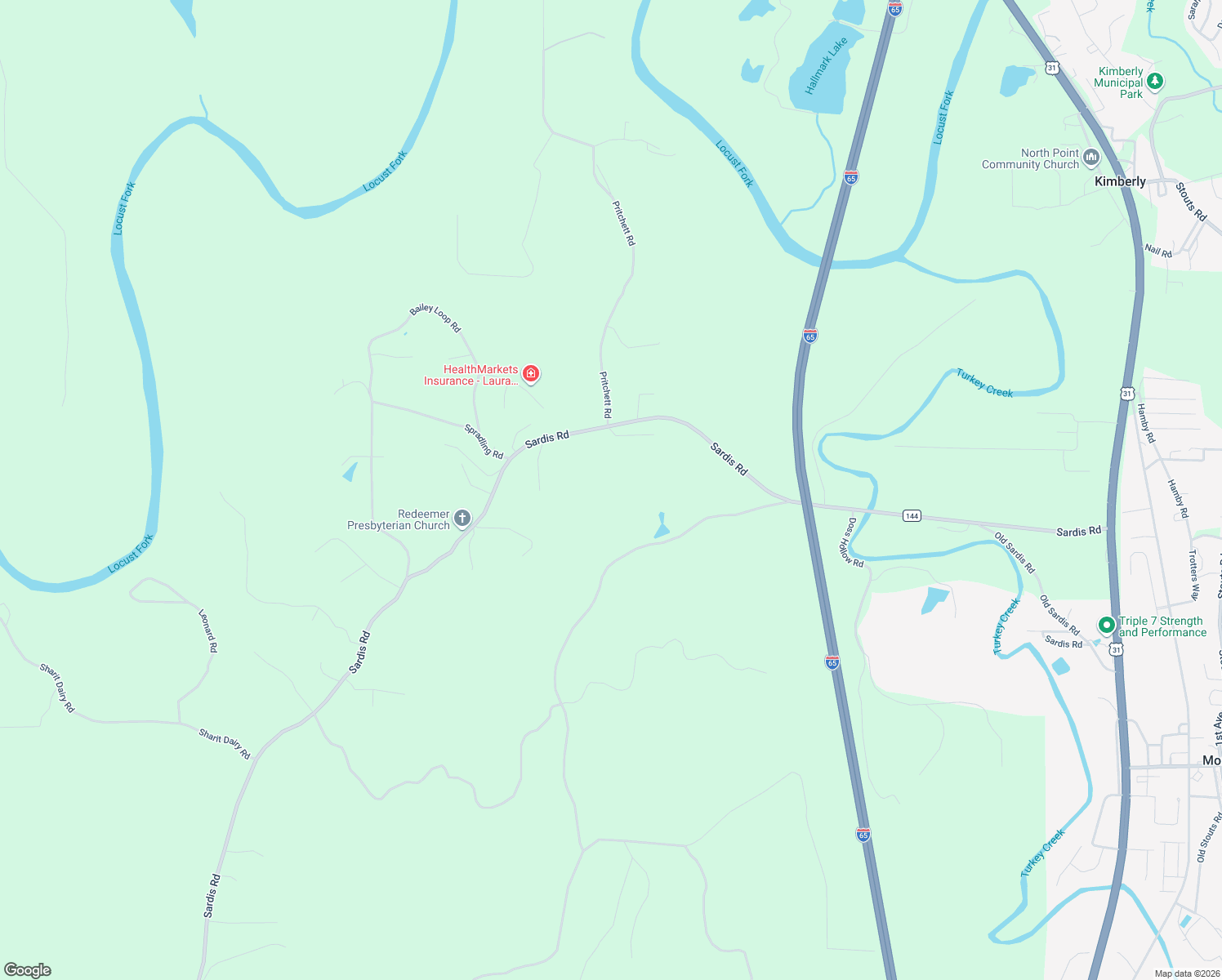 map of restaurants, bars, coffee shops, grocery stores, and more near 638 Sardis Road in Gardendale