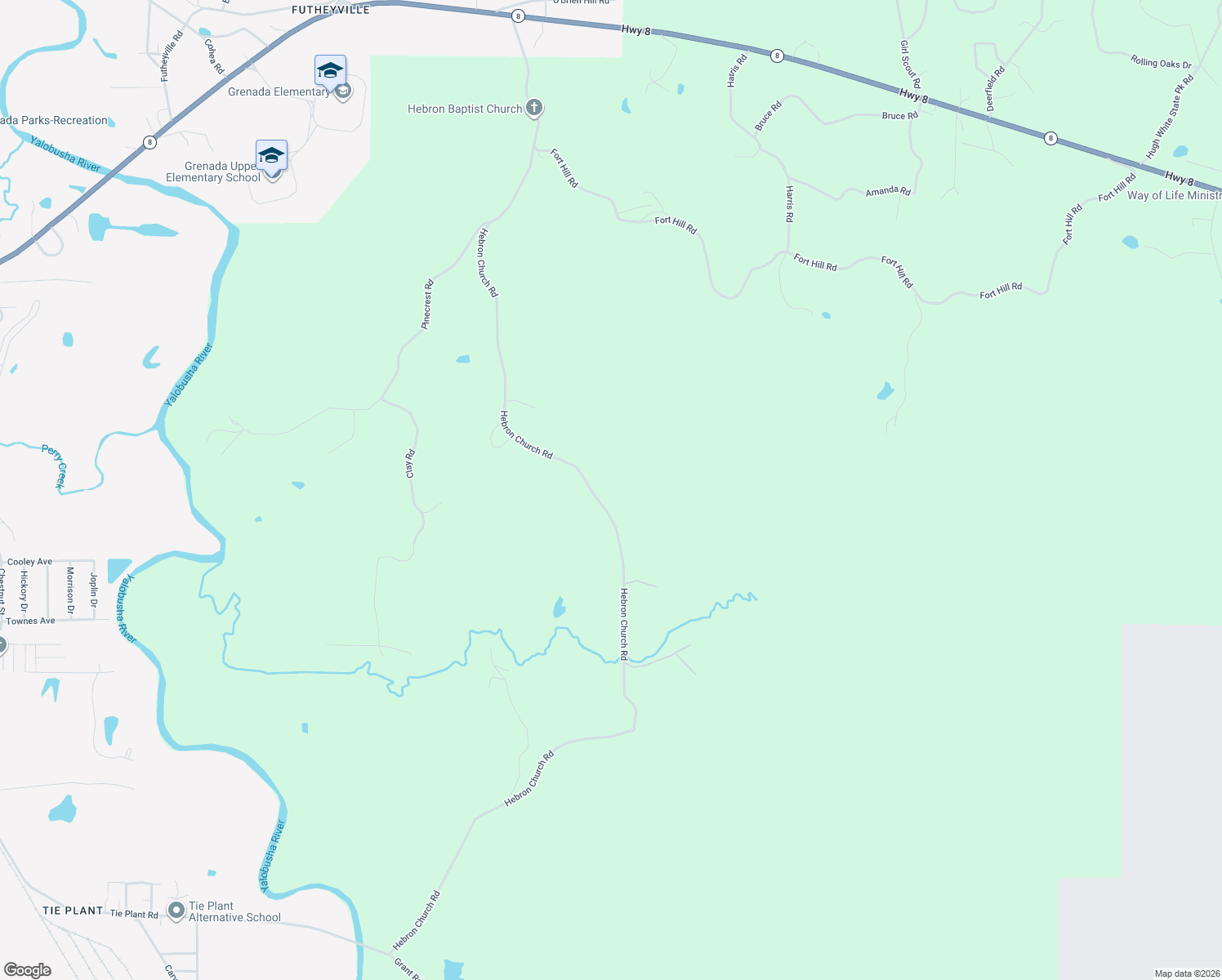 map of restaurants, bars, coffee shops, grocery stores, and more near 1714 Hebron Church Road in Grenada