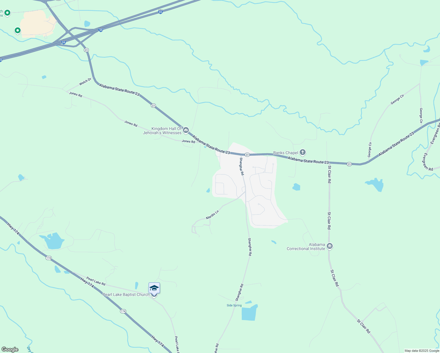 map of restaurants, bars, coffee shops, grocery stores, and more near 245 Smithfield Lane in Springville