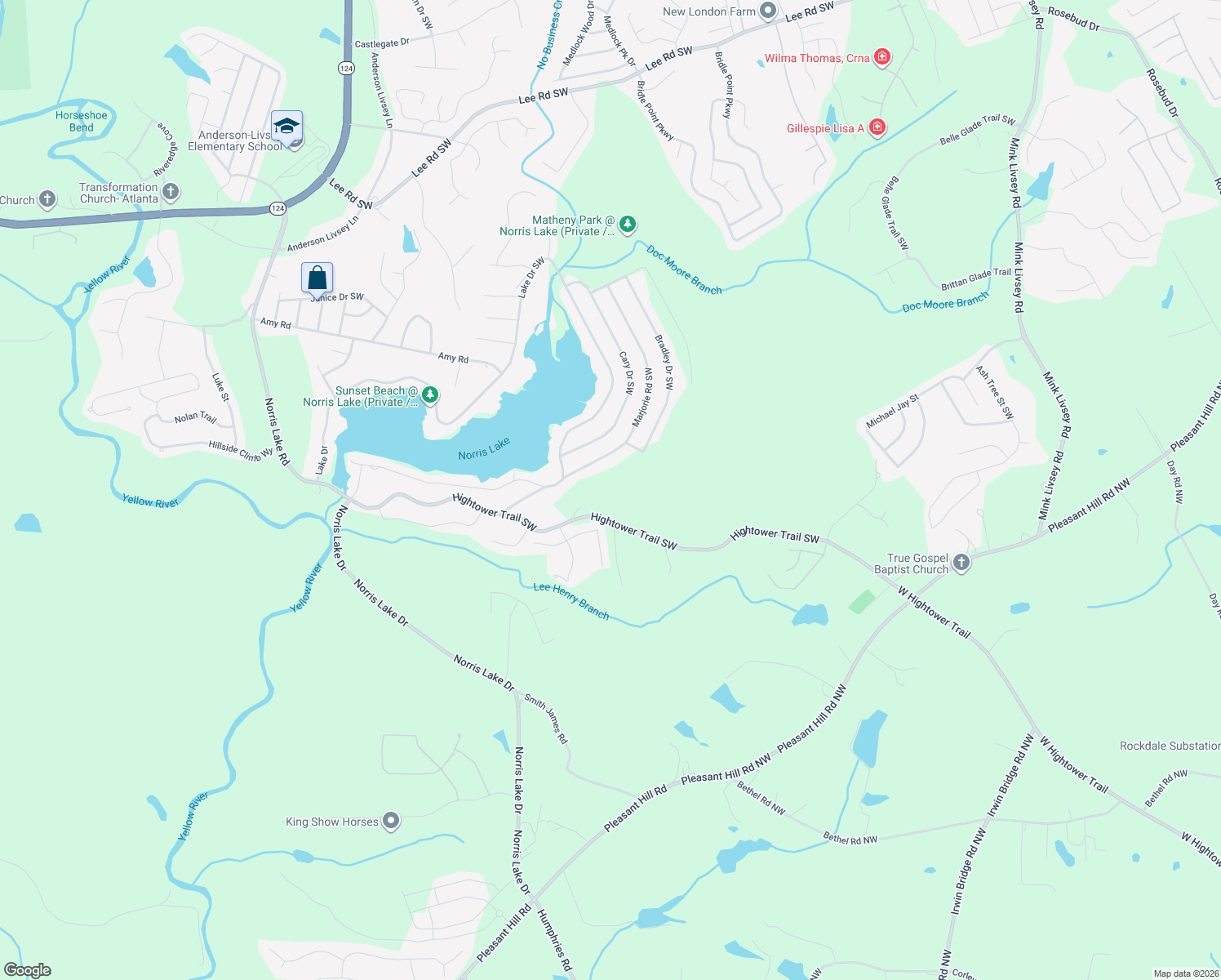 map of restaurants, bars, coffee shops, grocery stores, and more near in Stonecrest