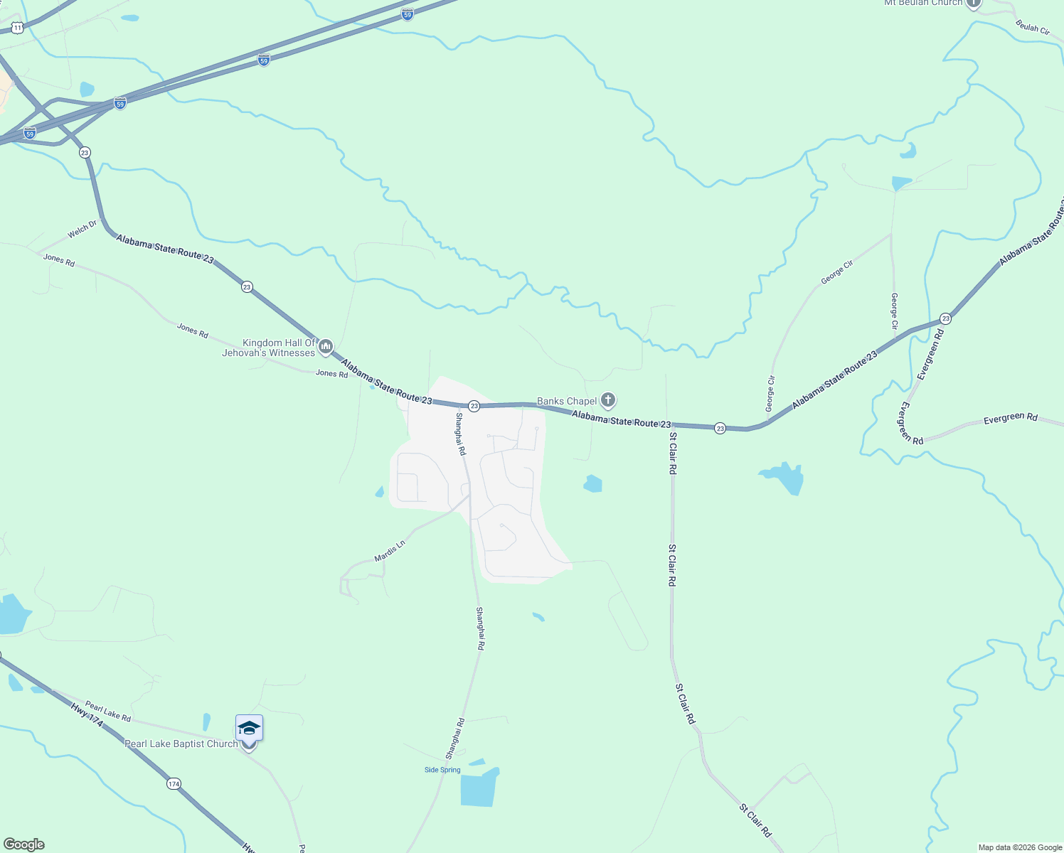 map of restaurants, bars, coffee shops, grocery stores, and more near 4065 Prescott Court in Springville