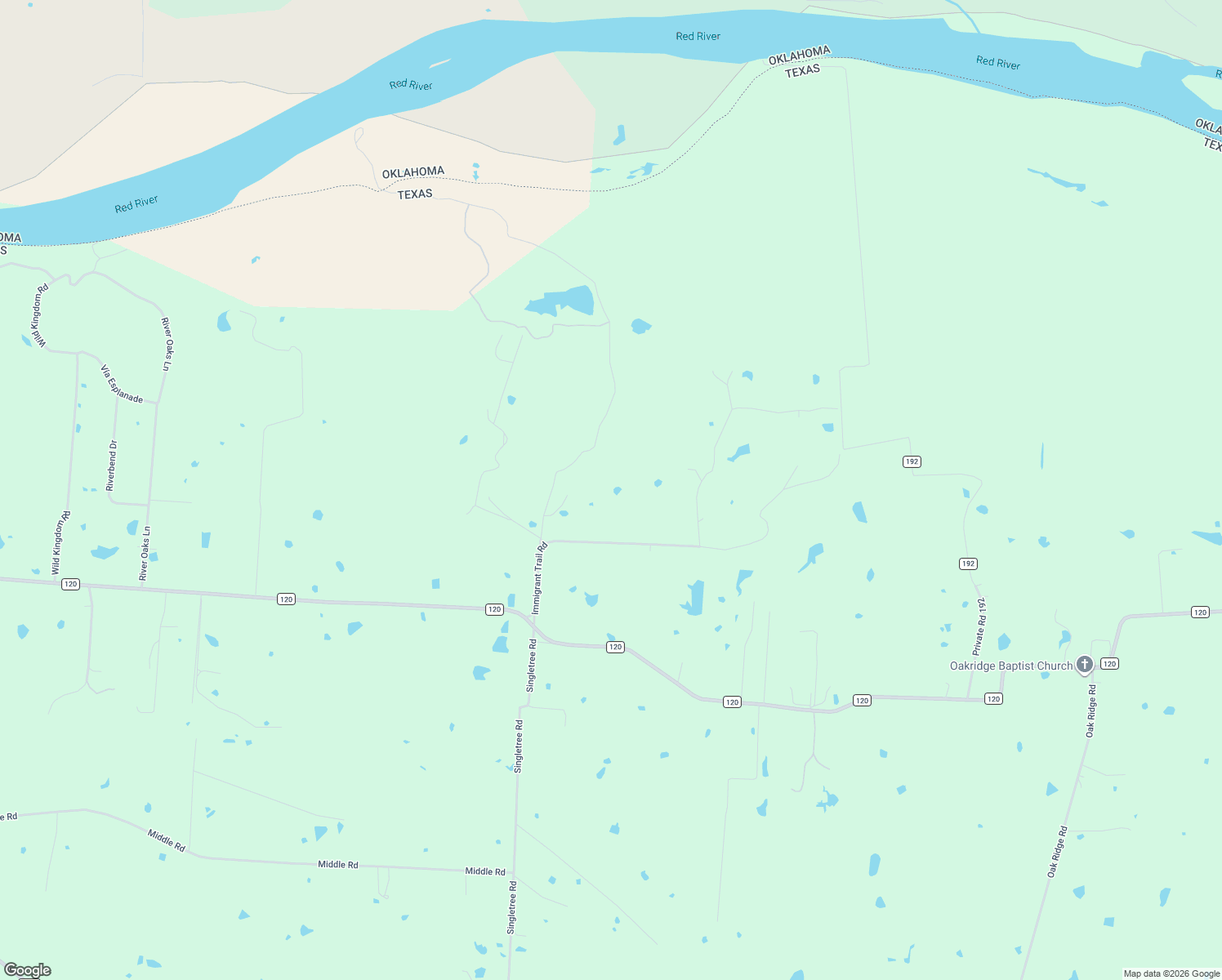 map of restaurants, bars, coffee shops, grocery stores, and more near 423 Immigrant Trail Road in Denison