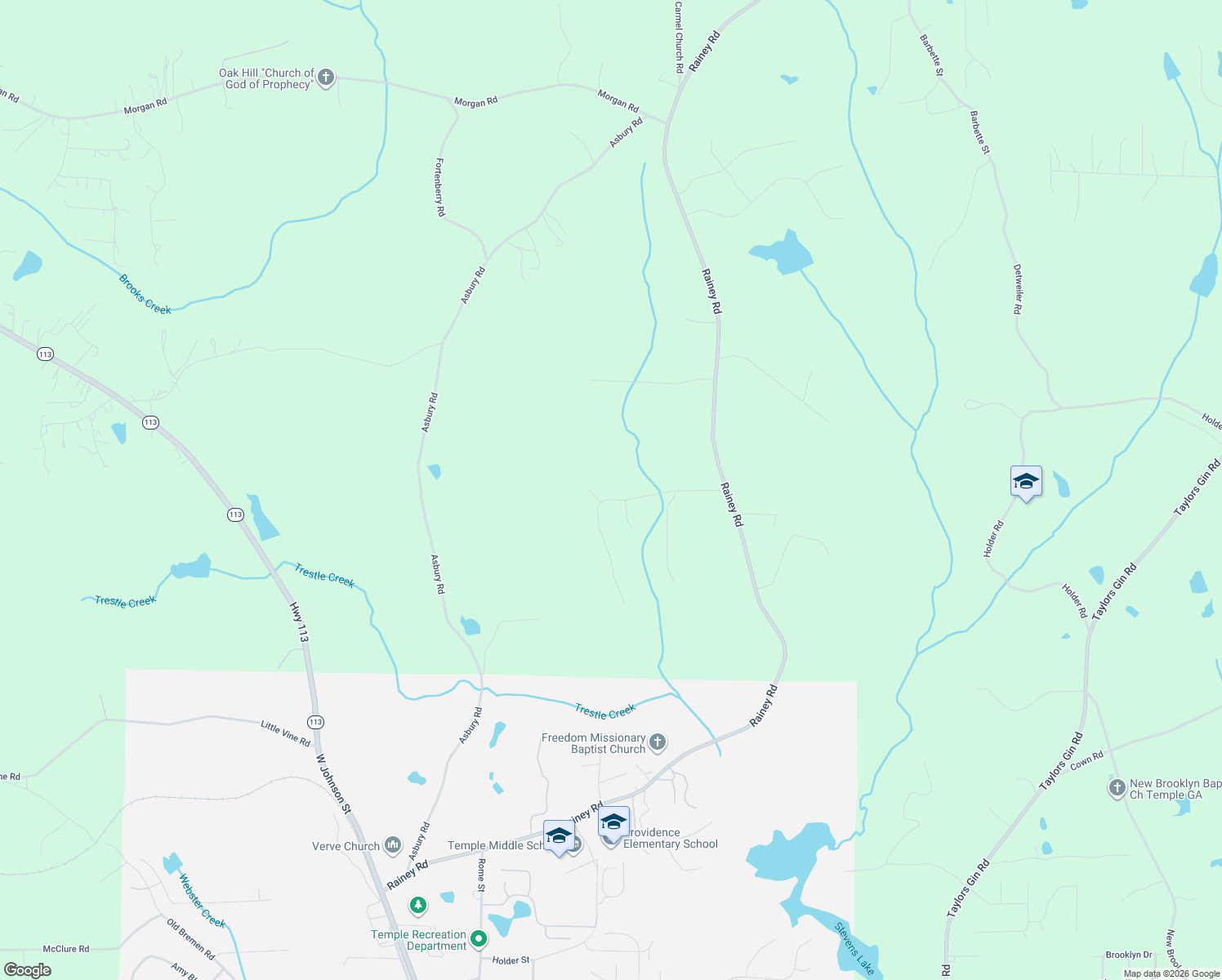 map of restaurants, bars, coffee shops, grocery stores, and more near 153 Rachel Boulevard in Temple