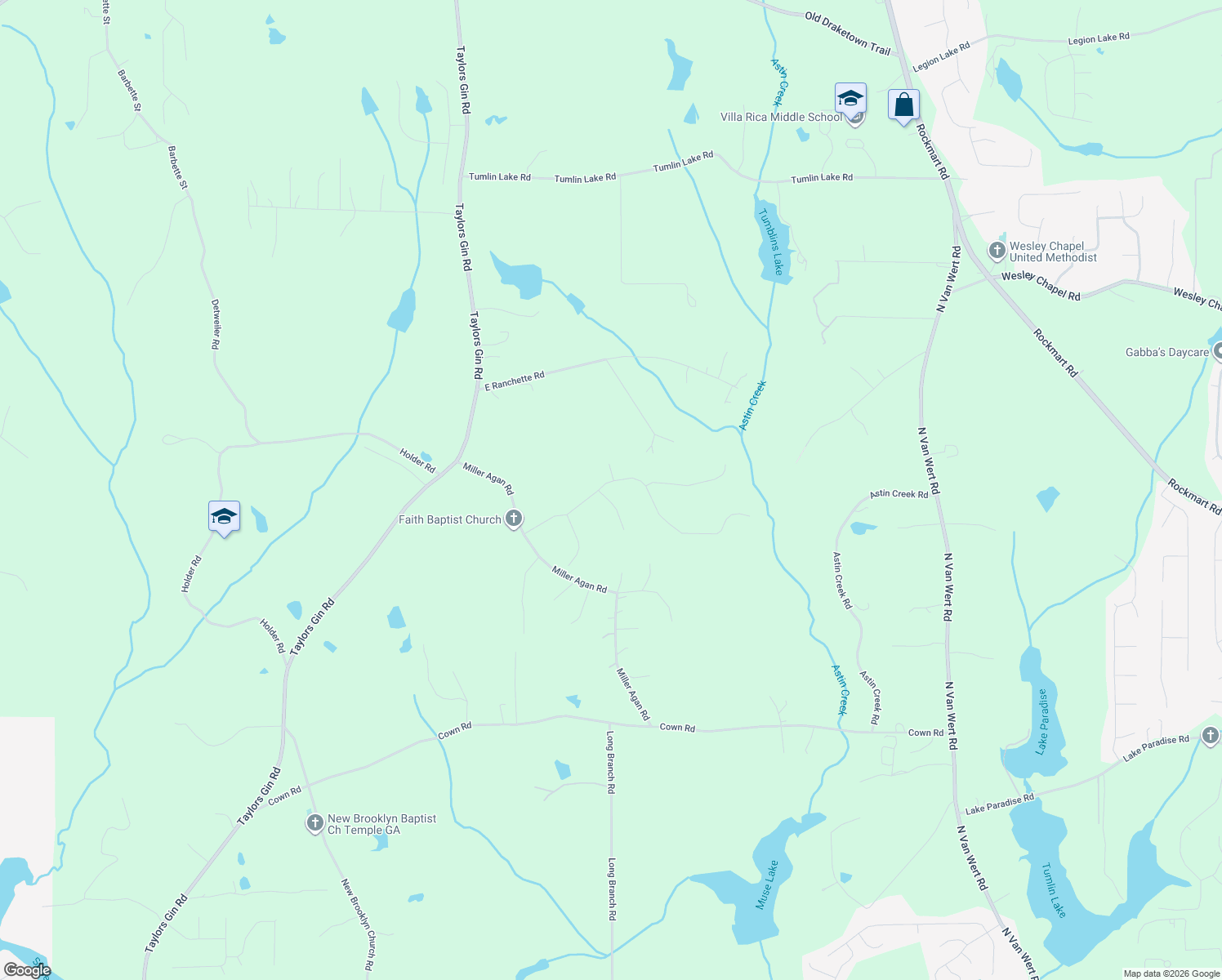 map of restaurants, bars, coffee shops, grocery stores, and more near 163 Greentree Trail in Temple
