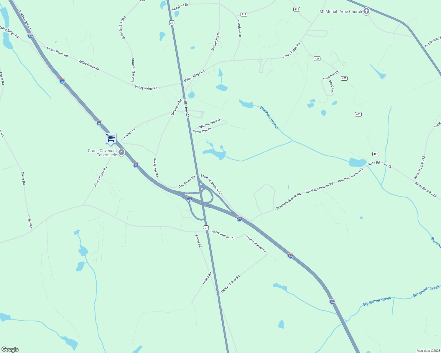 map of restaurants, bars, coffee shops, grocery stores, and more near 149 Branham Branch Road in Swansea