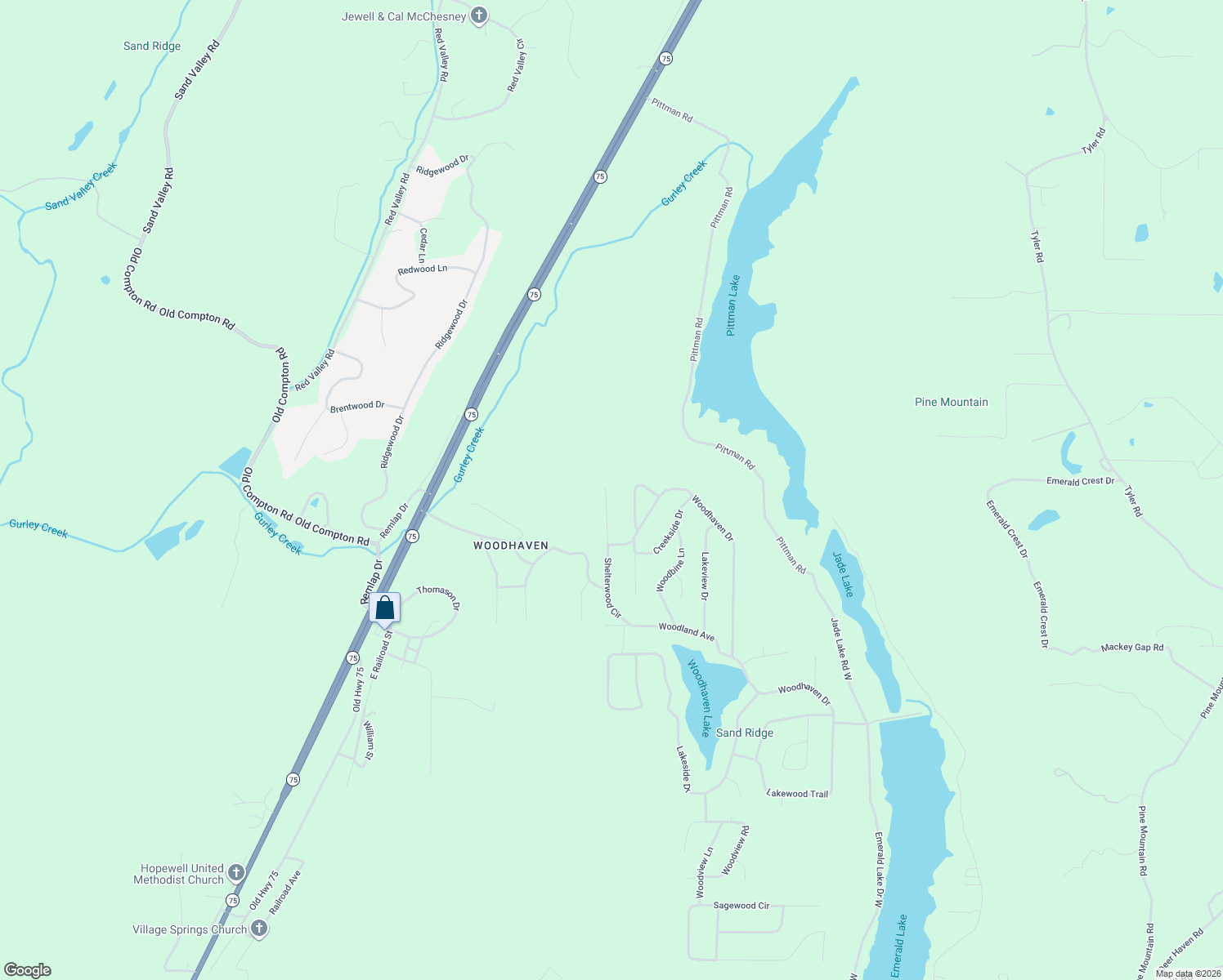 map of restaurants, bars, coffee shops, grocery stores, and more near 432 Shelterwood Circle in Pinson