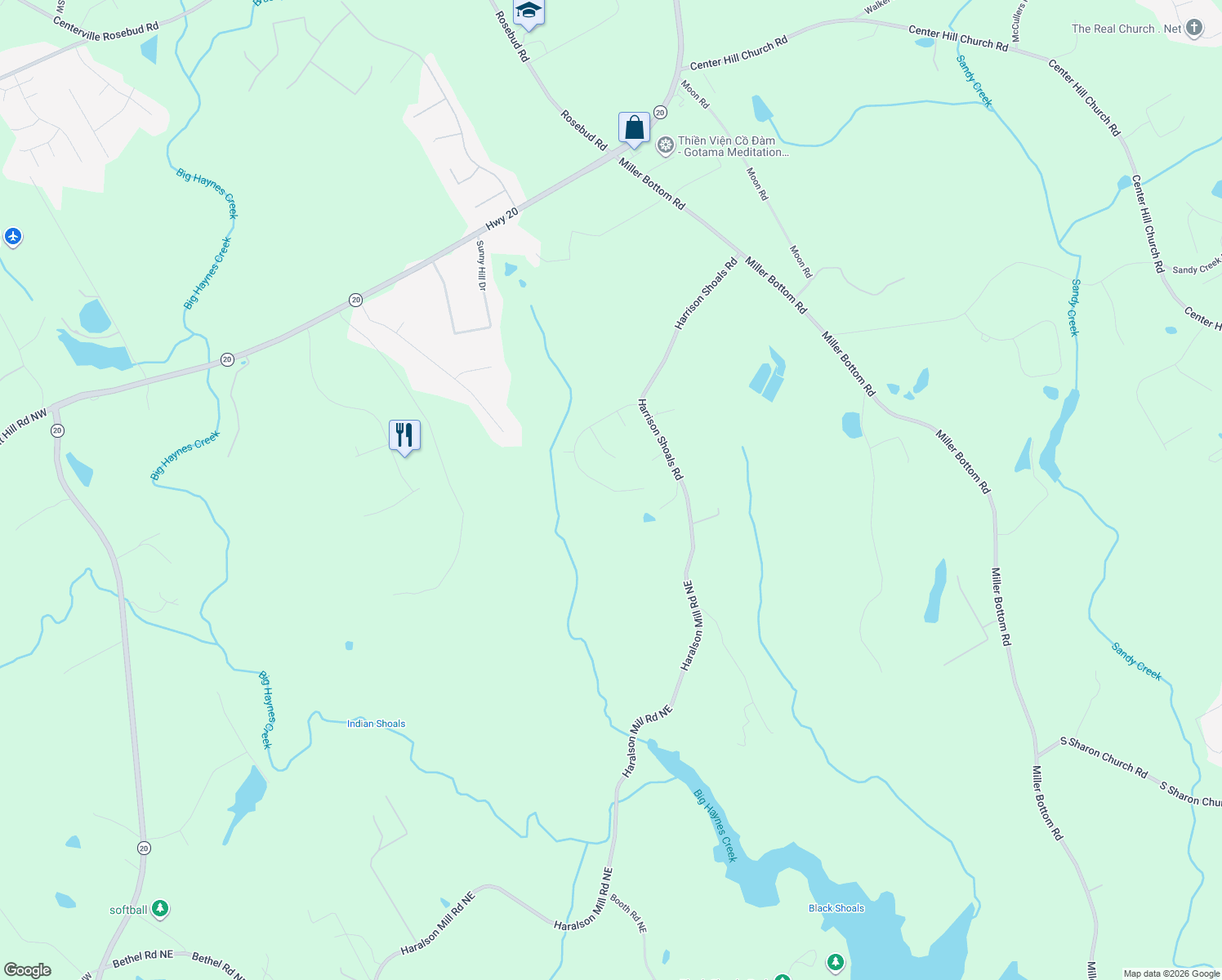 map of restaurants, bars, coffee shops, grocery stores, and more near 481 Harris Dr in Conyers