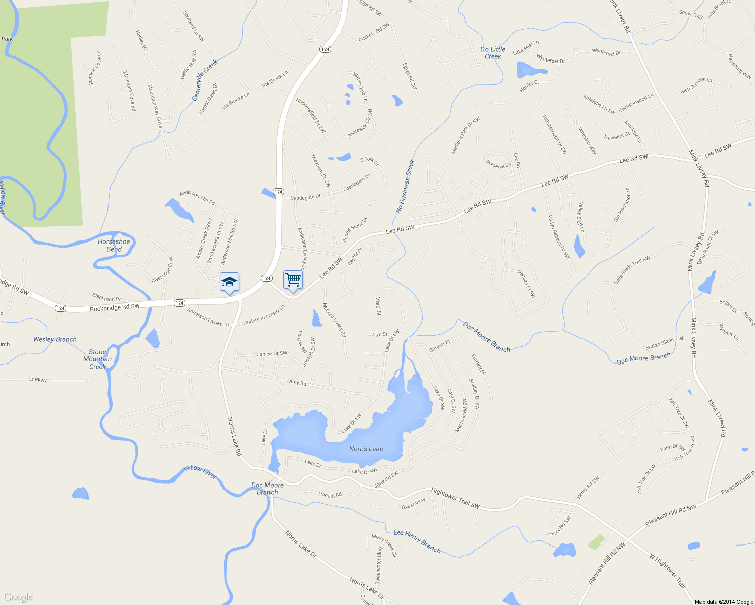 map of restaurants, bars, coffee shops, grocery stores, and more near 4311 Marci St in Snellville