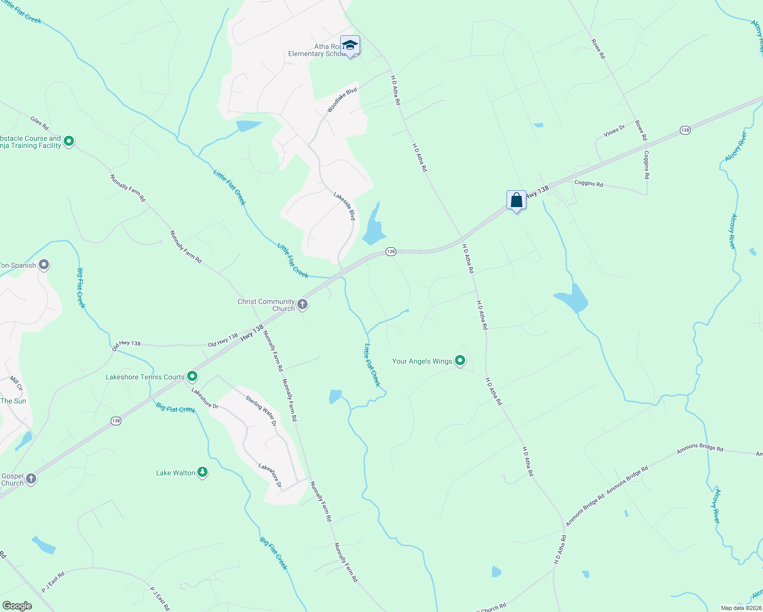 map of restaurants, bars, coffee shops, grocery stores, and more near 4065 Jewel Ridge in Monroe