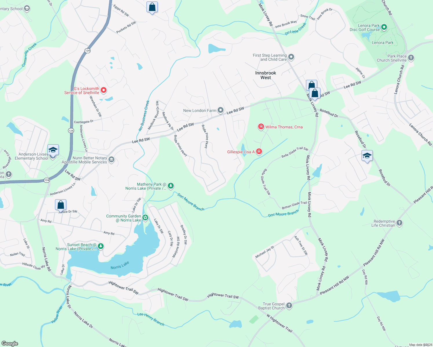 map of restaurants, bars, coffee shops, grocery stores, and more near 5070 Bridle Point Parkway in Snellville