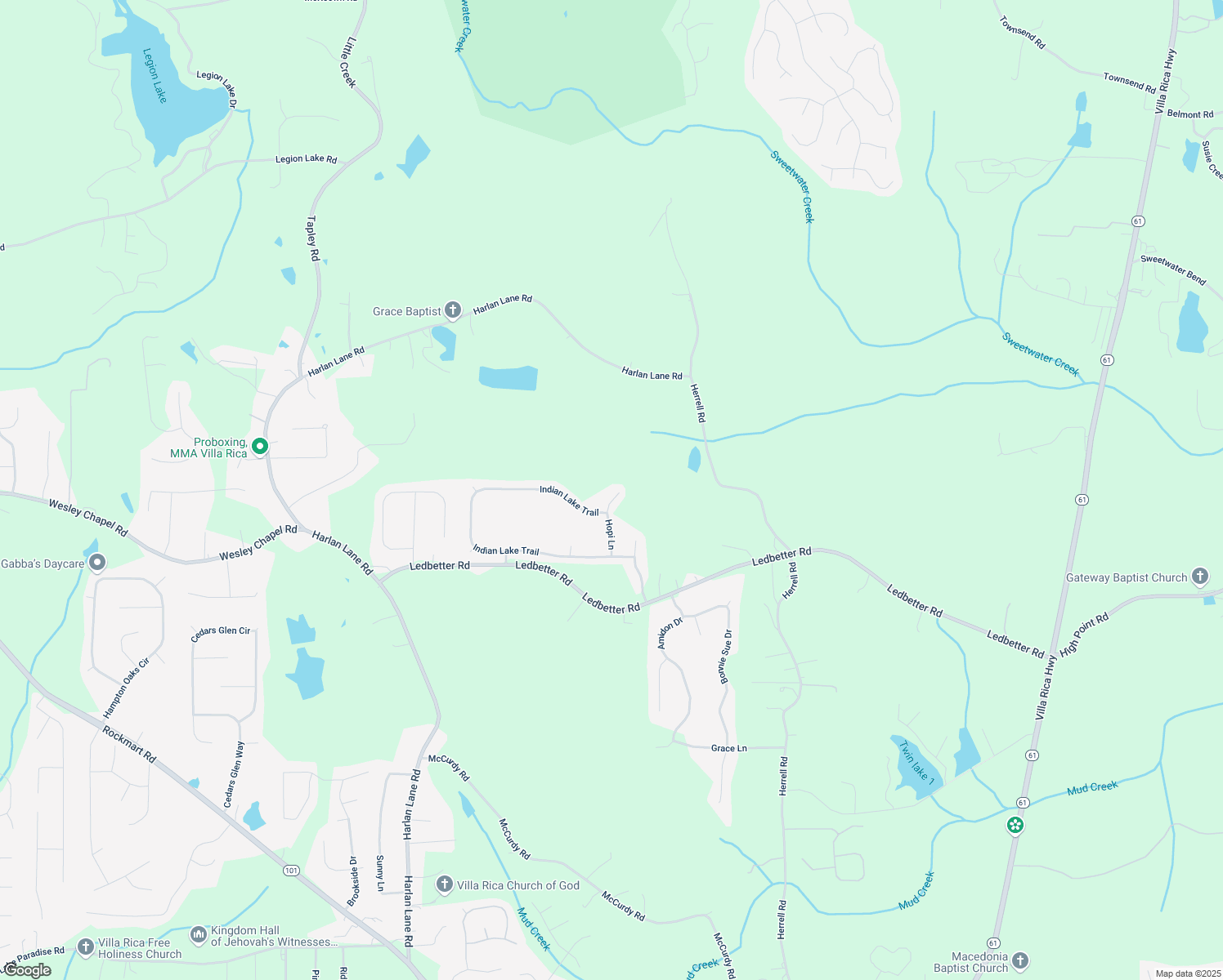 map of restaurants, bars, coffee shops, grocery stores, and more near 424 Hopi Lane in Villa Rica