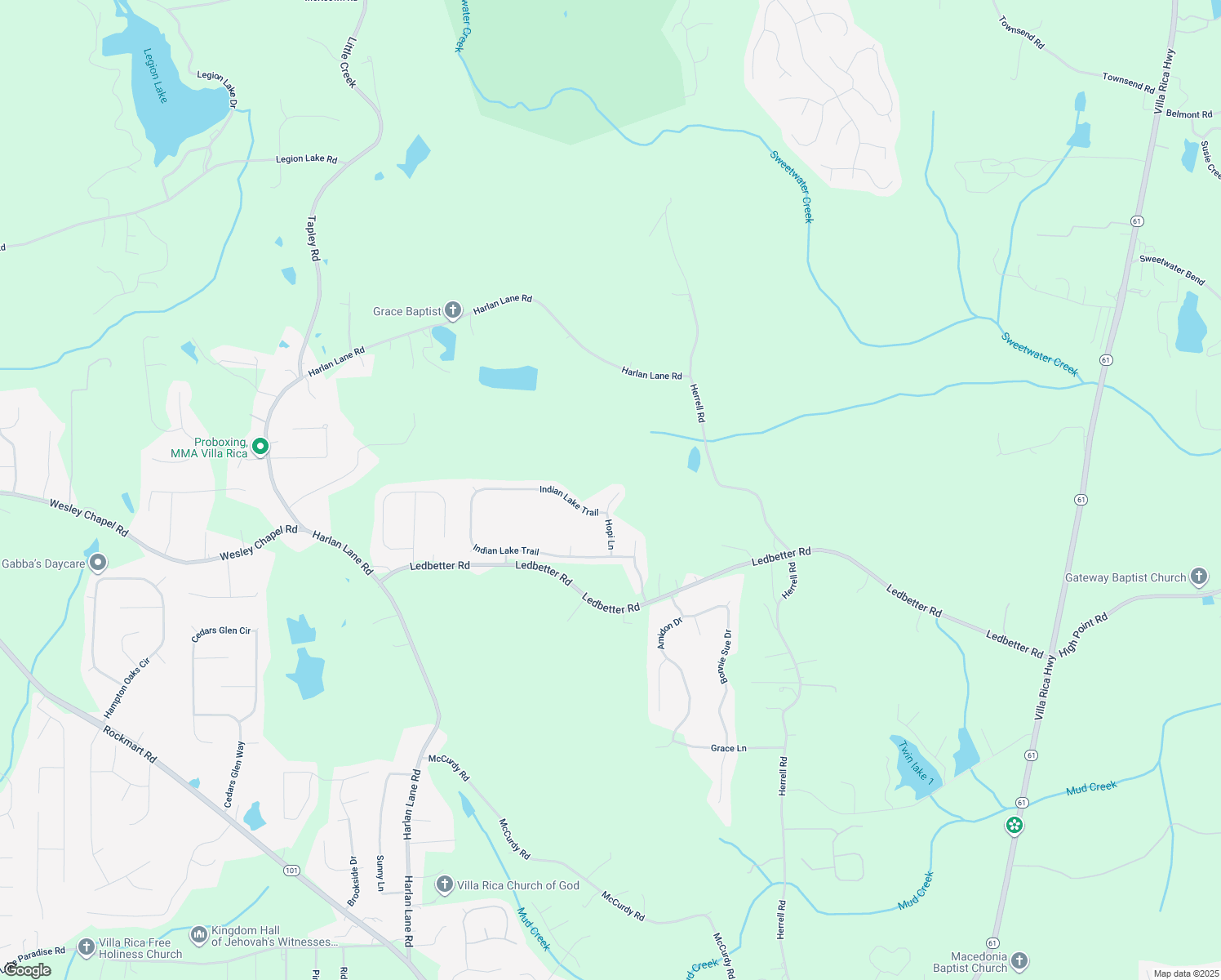map of restaurants, bars, coffee shops, grocery stores, and more near 424 Hopi Lane in Villa Rica