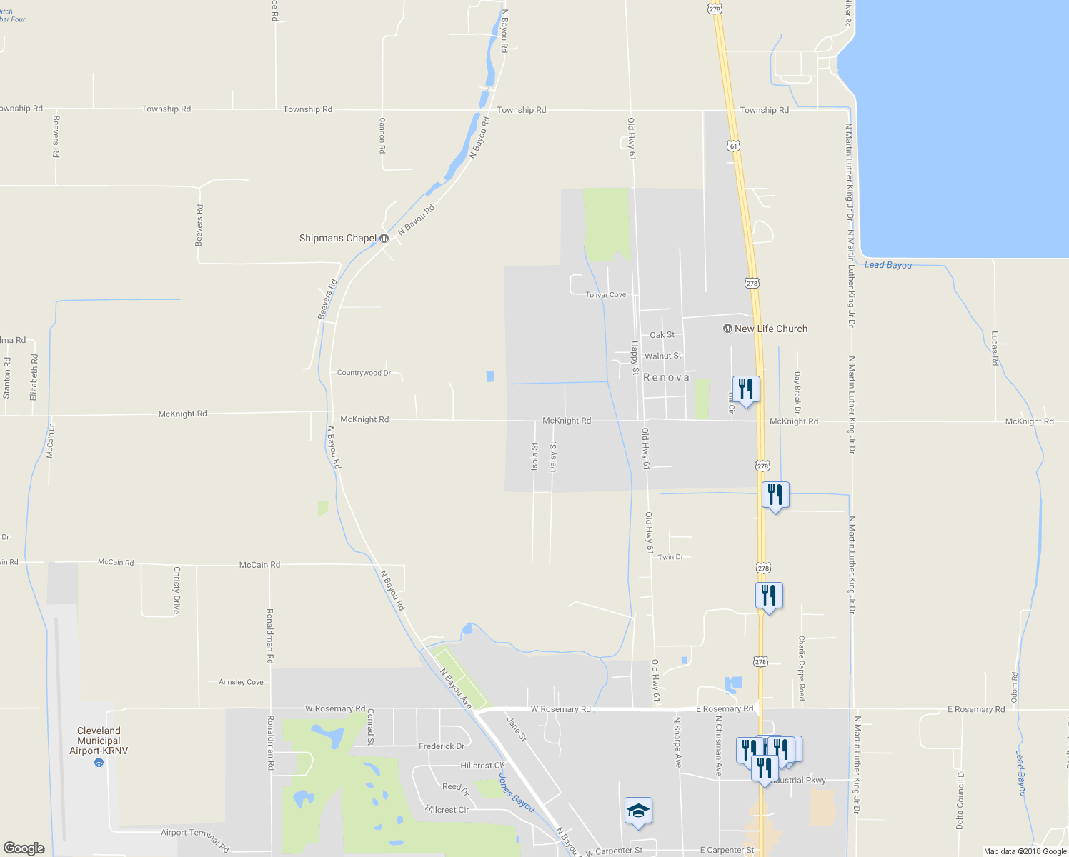 map of restaurants, bars, coffee shops, grocery stores, and more near 101 Isola Street in Cleveland